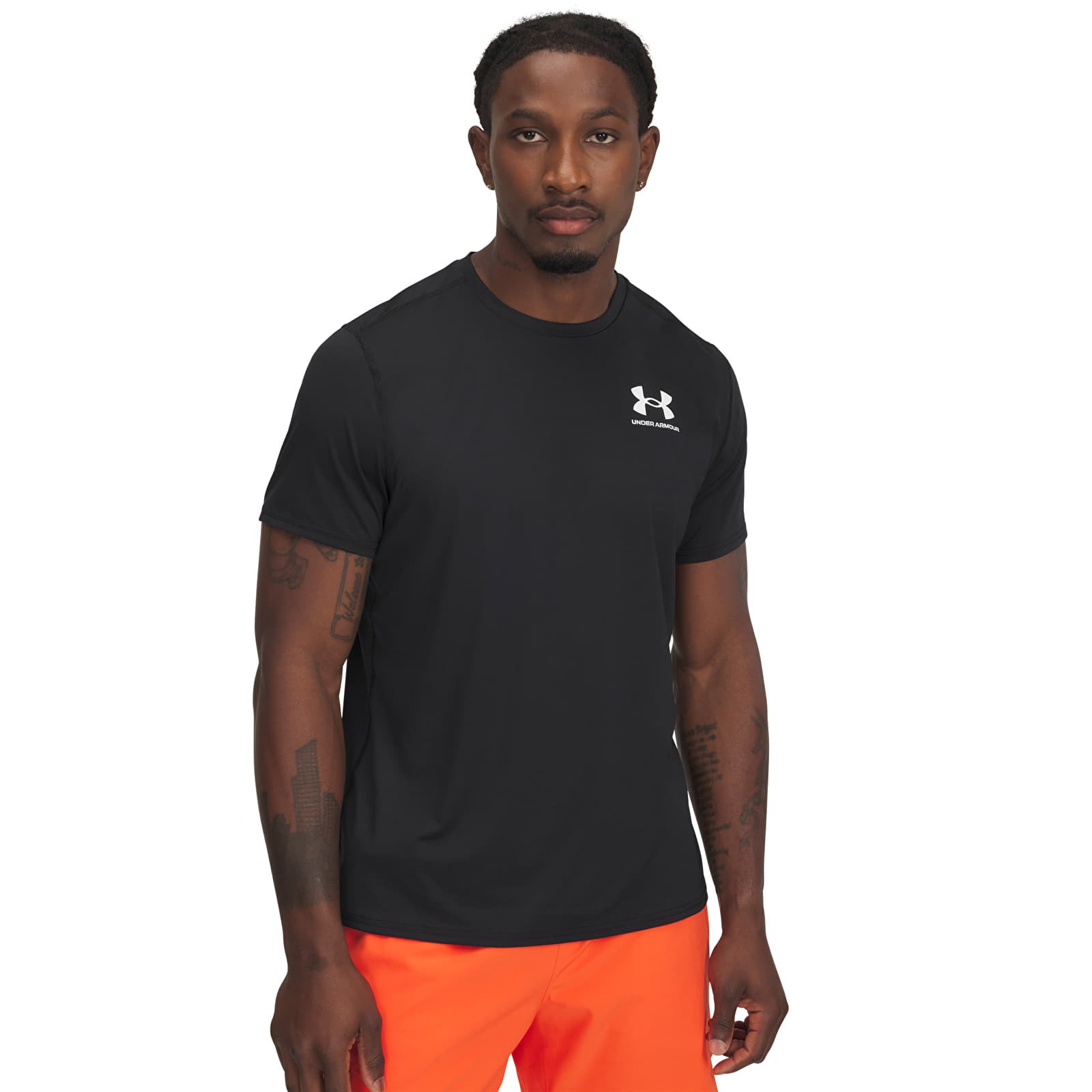 Meeste T-särgid Under Armour Heatgear Fitted SS Tee Black/ White