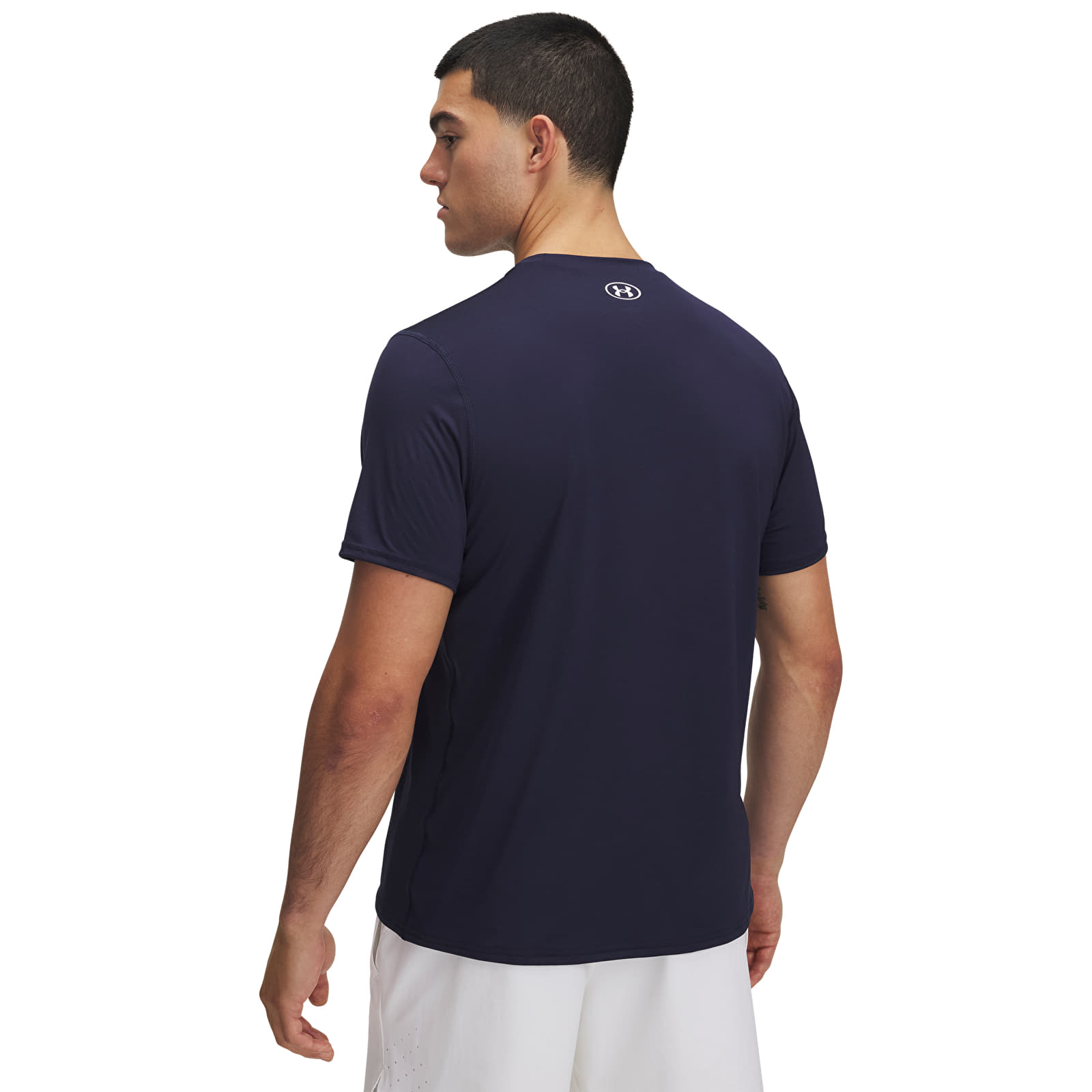 Meeste T-särgid Under Armour Heatgear Fitted SS Tee Midnight Navy/ White