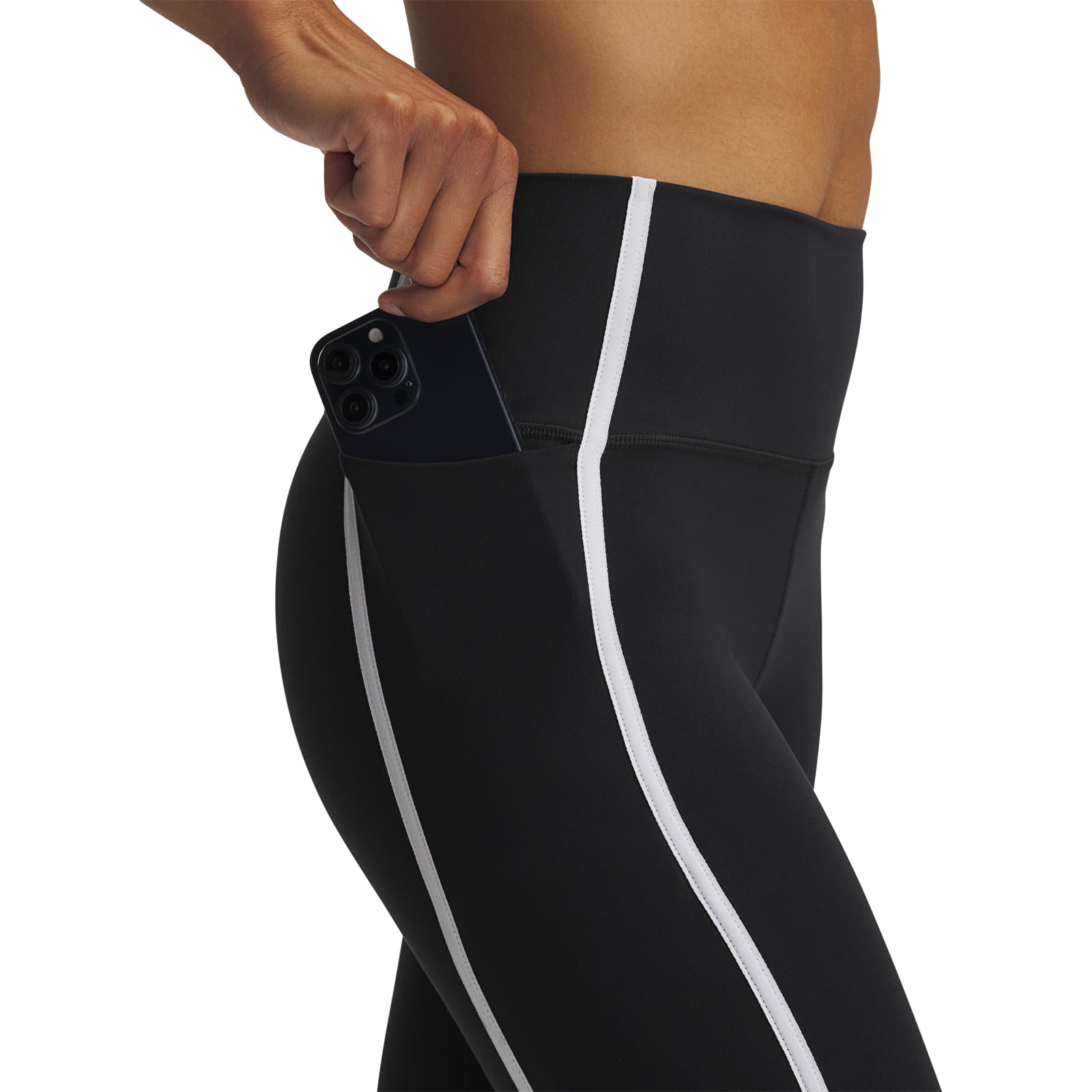 Leggings für Frauen Under Armour Meridian Piped Ankle Leg Black/ White/ Black