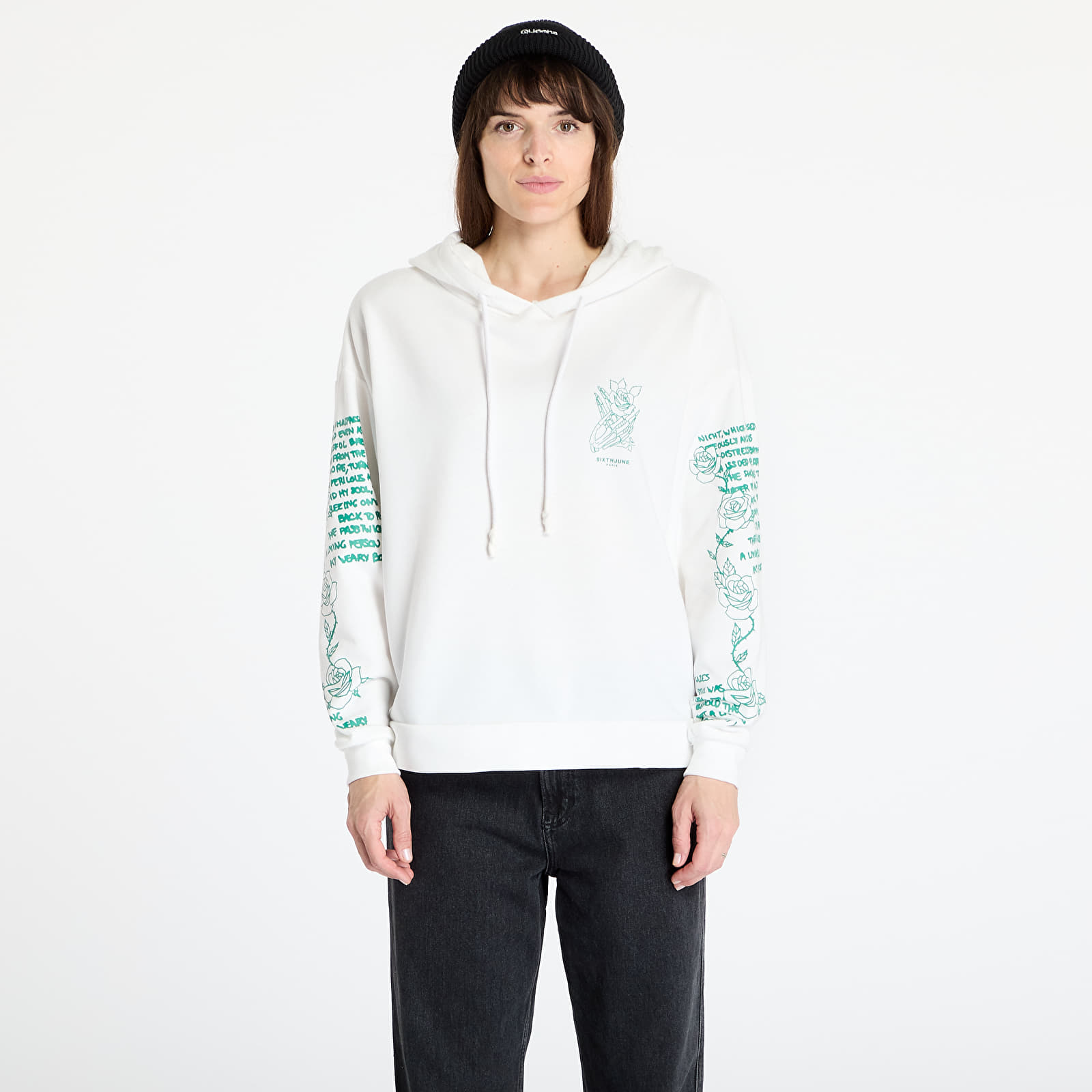 Mikiny Sixth June Skull Print Hoodie White
