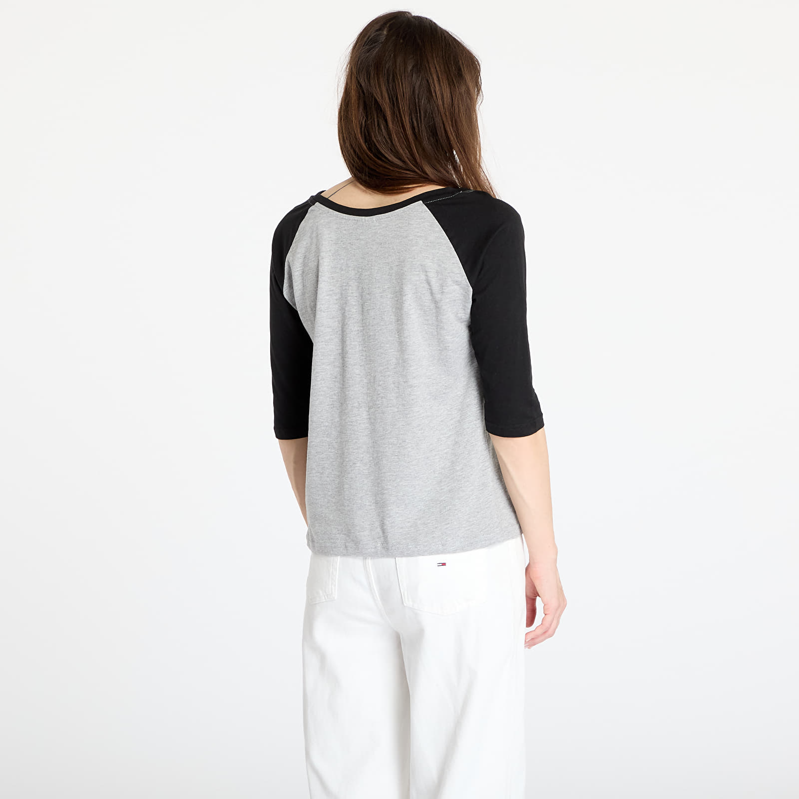 T-shirts Urban Classics Ladies 3/4 Contrast Raglan Grey/ Black