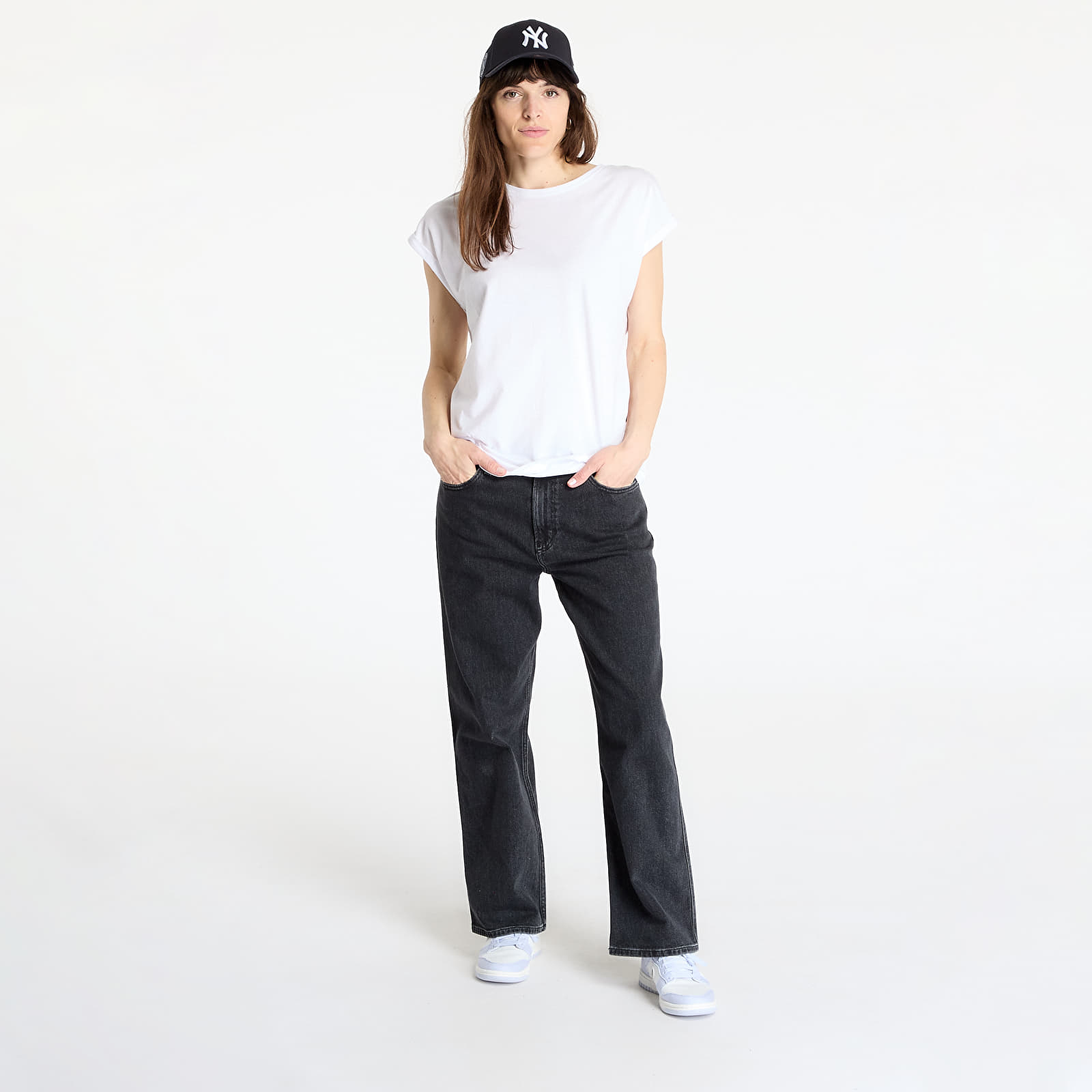 majice kratkih rukava Urban Classics Ladies Extended Shoulder Tee White