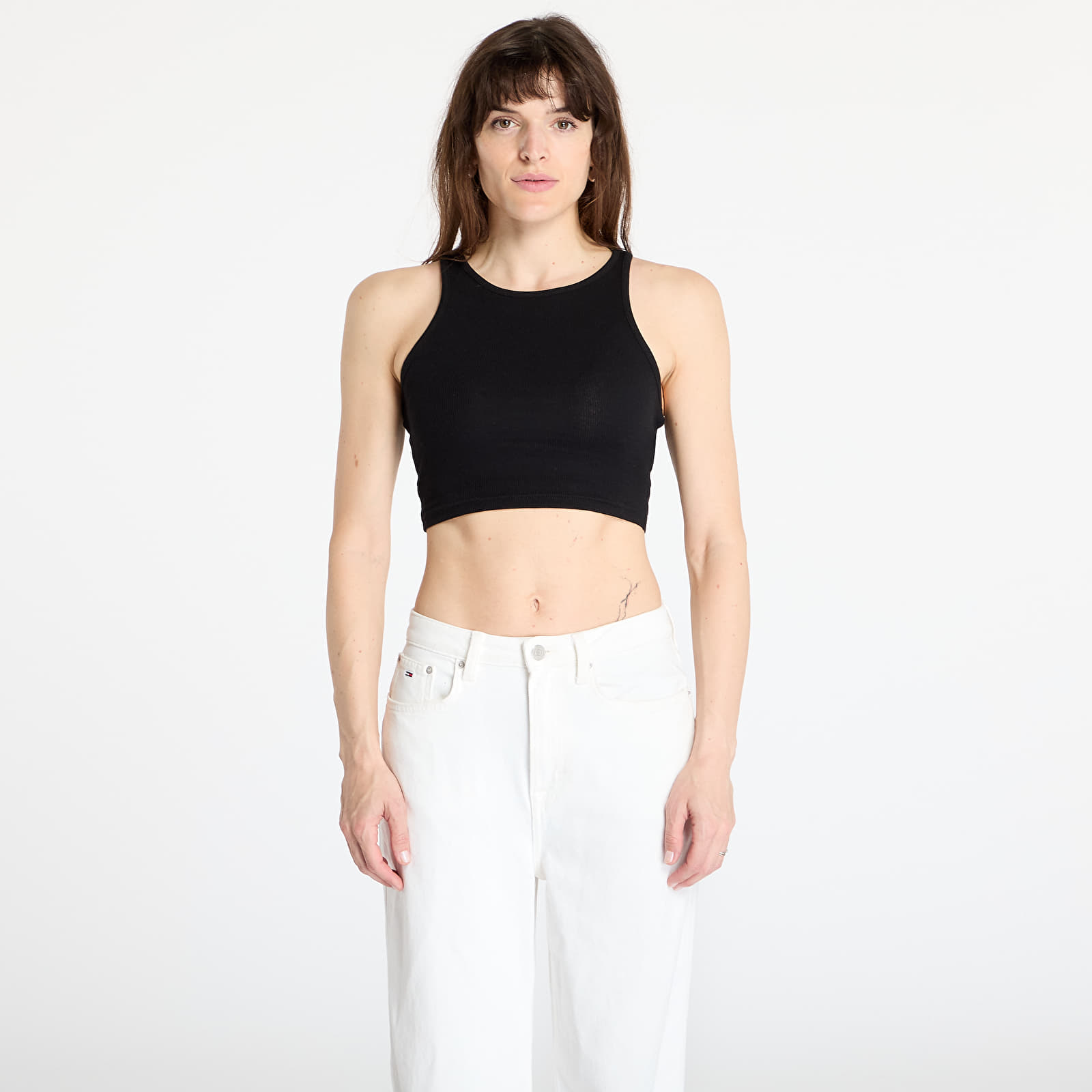 Koszulki Urban Classics Ladies Cropped Rib Top Black