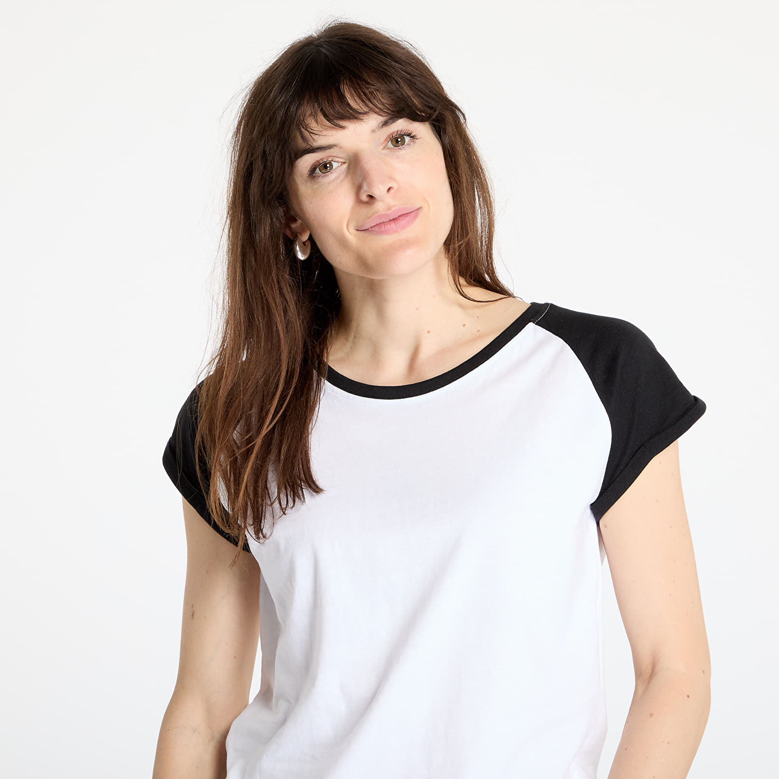 Trička Urban Classics Ladies Contrast Raglan Tee White/ Black