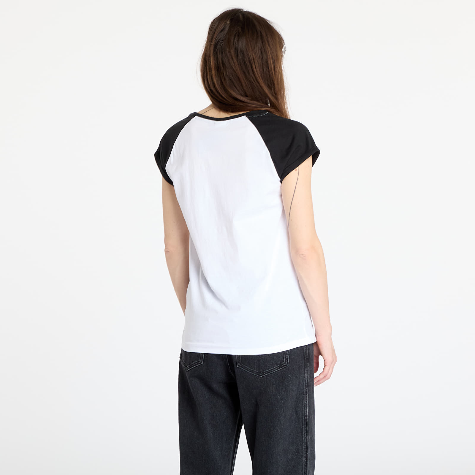 Trička Urban Classics Ladies Contrast Raglan Tee White/ Black