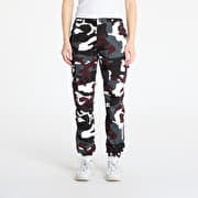Urban Classics Ladies High Waist Camo Cargo Pants Camo Burgundy