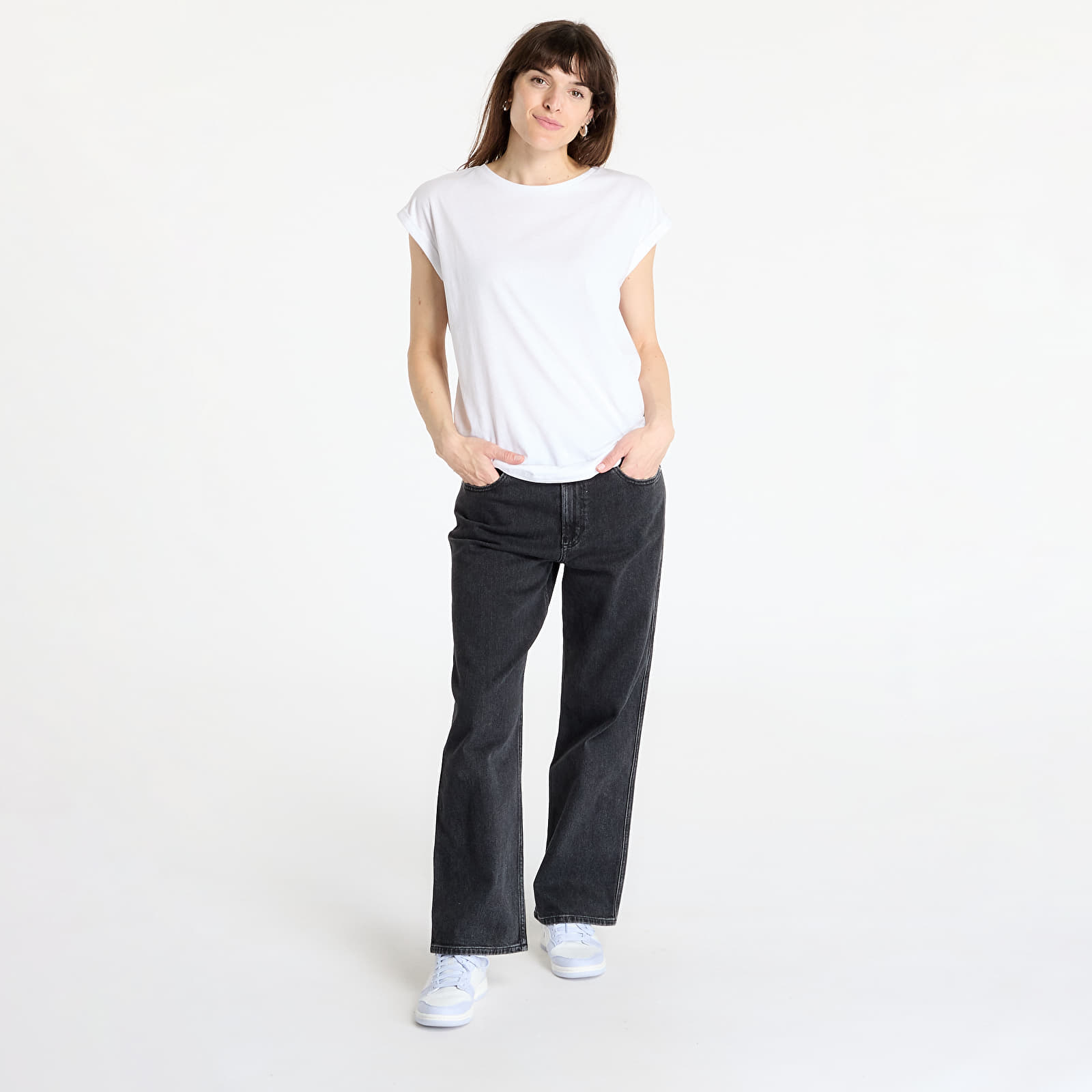 Tricouri Urban Classics Ladies Organic Extended Shoulder Tee White