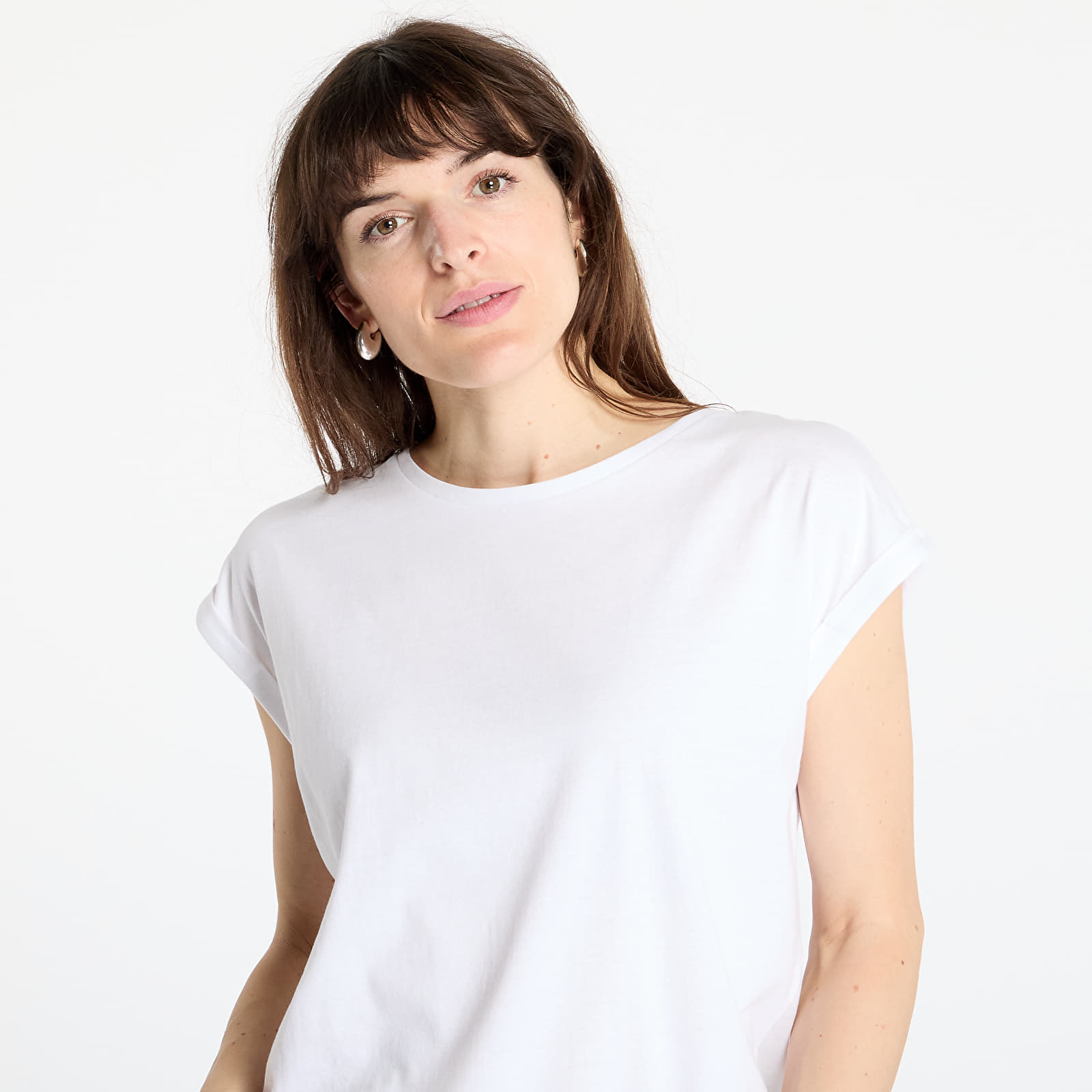 Tricouri Urban Classics Ladies Organic Extended Shoulder Tee White
