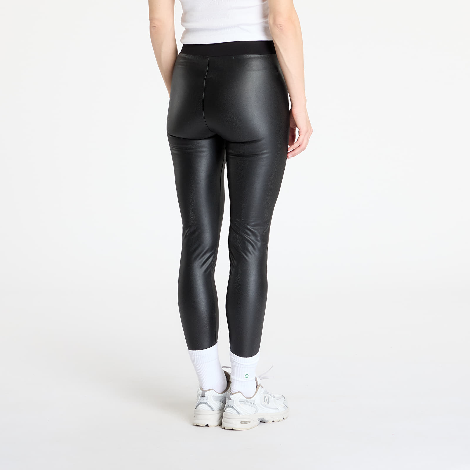 Legíny Urban Classics Ladies Faux Leather High Waist Leggings Black