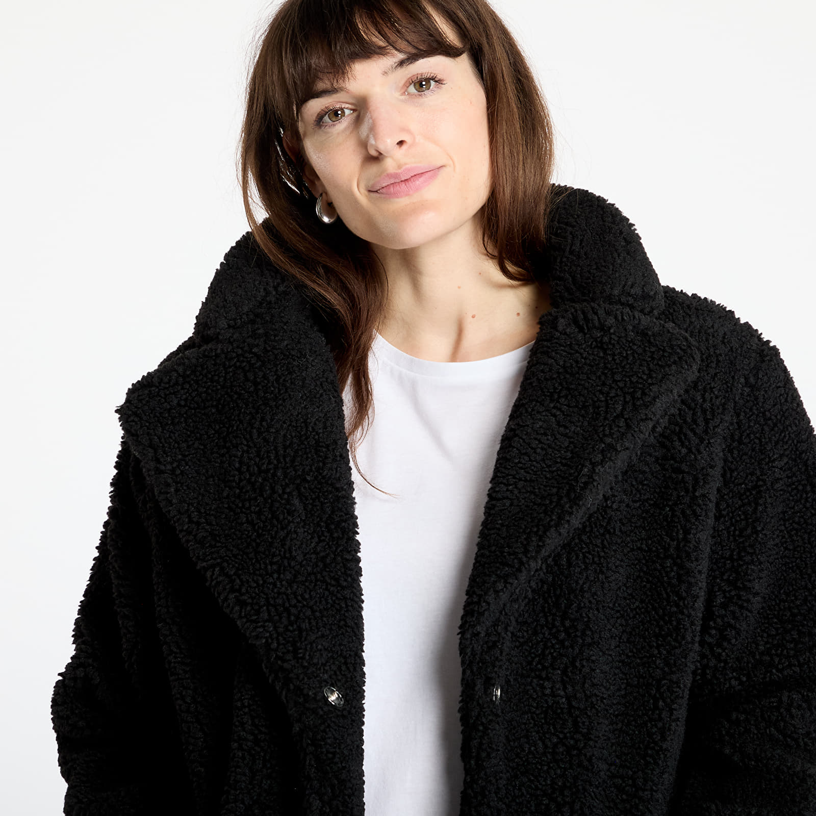 Bundy Urban Classics Ladies Oversized Sherpa Coat Black