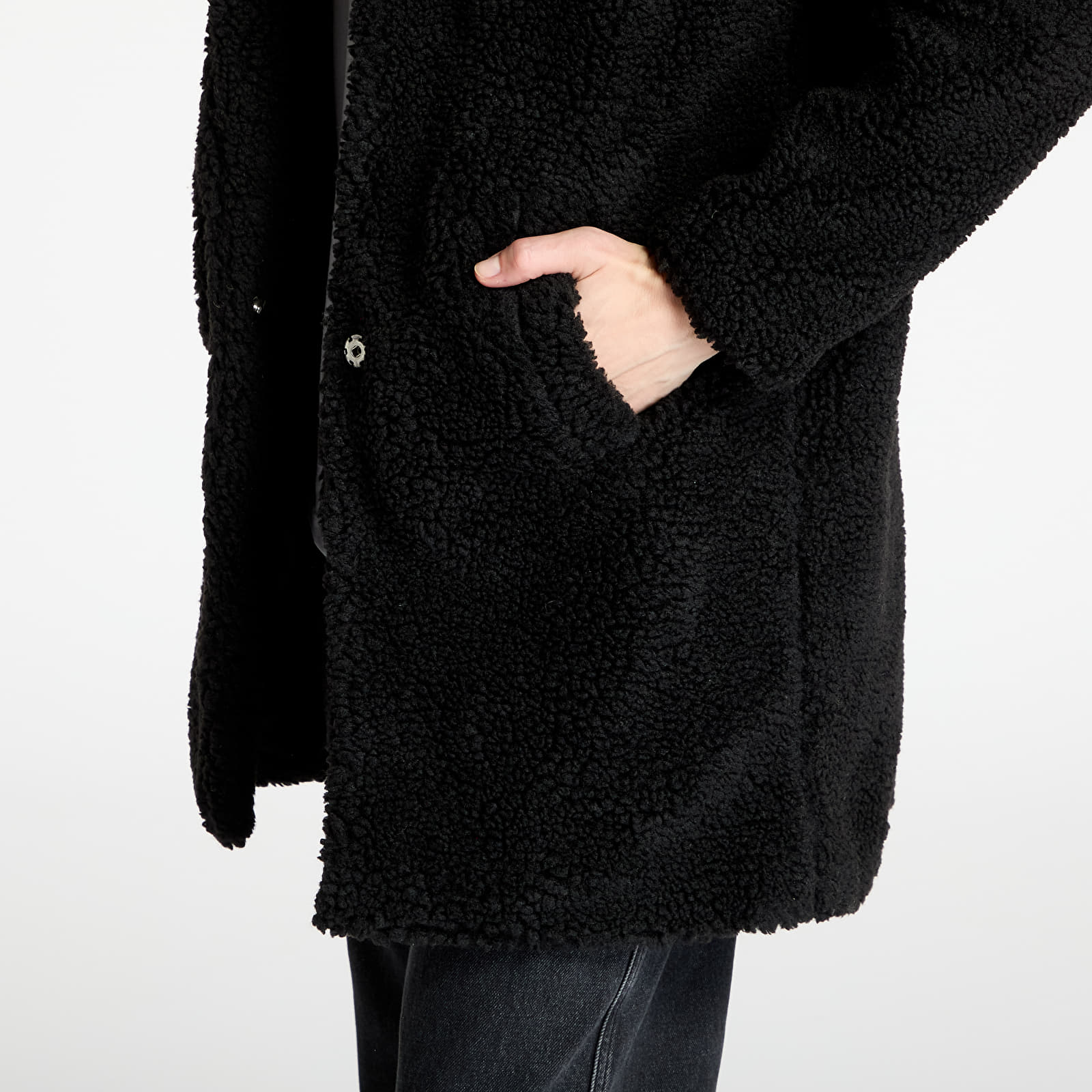 Bundy Urban Classics Ladies Oversized Sherpa Coat Black