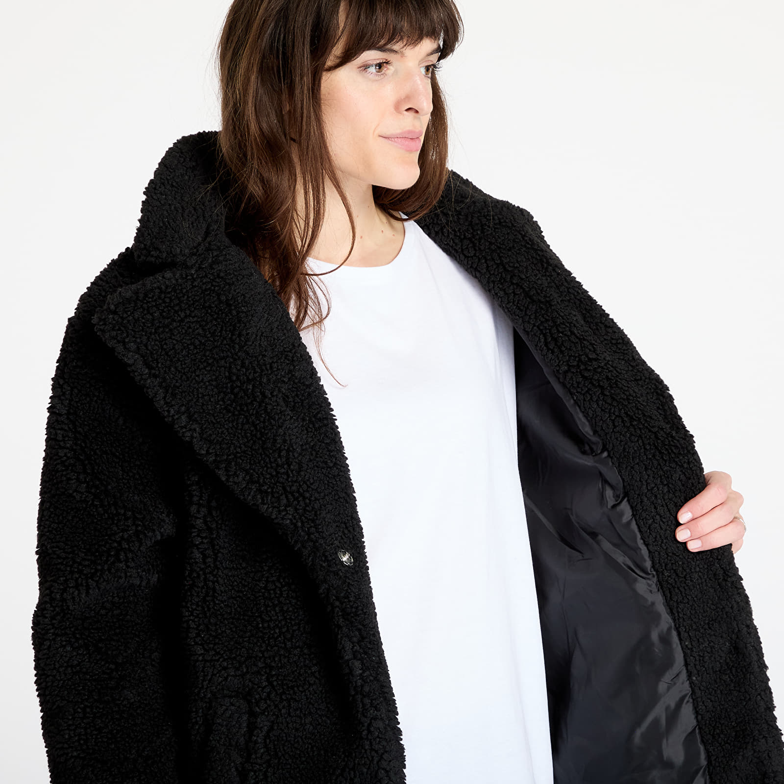 Bundy Urban Classics Ladies Oversized Sherpa Coat Black
