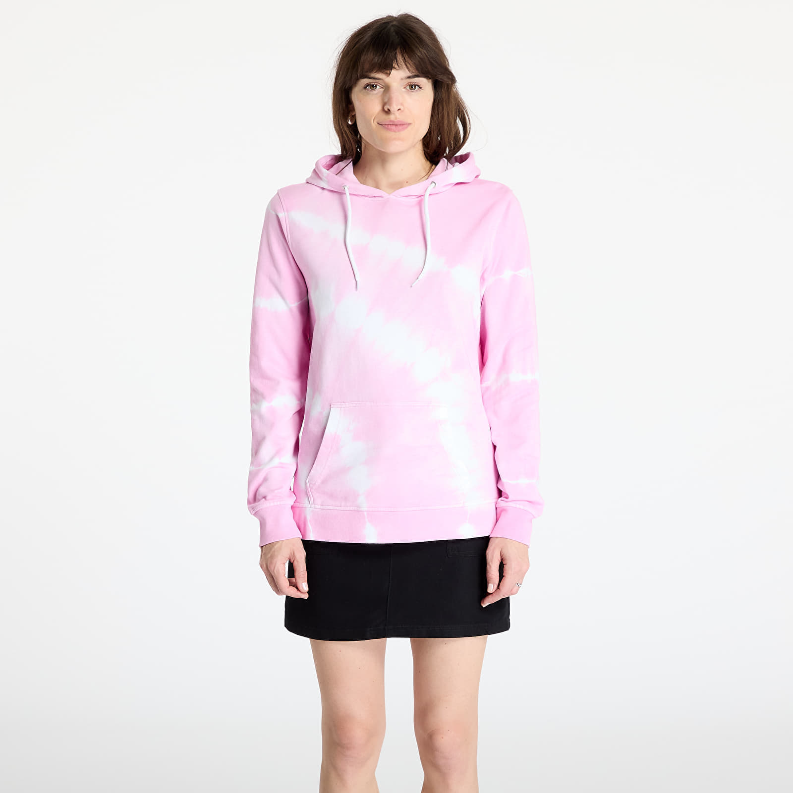 Sweatshirt Urban Classics Ladies Tie Dye Hoody Pink XS