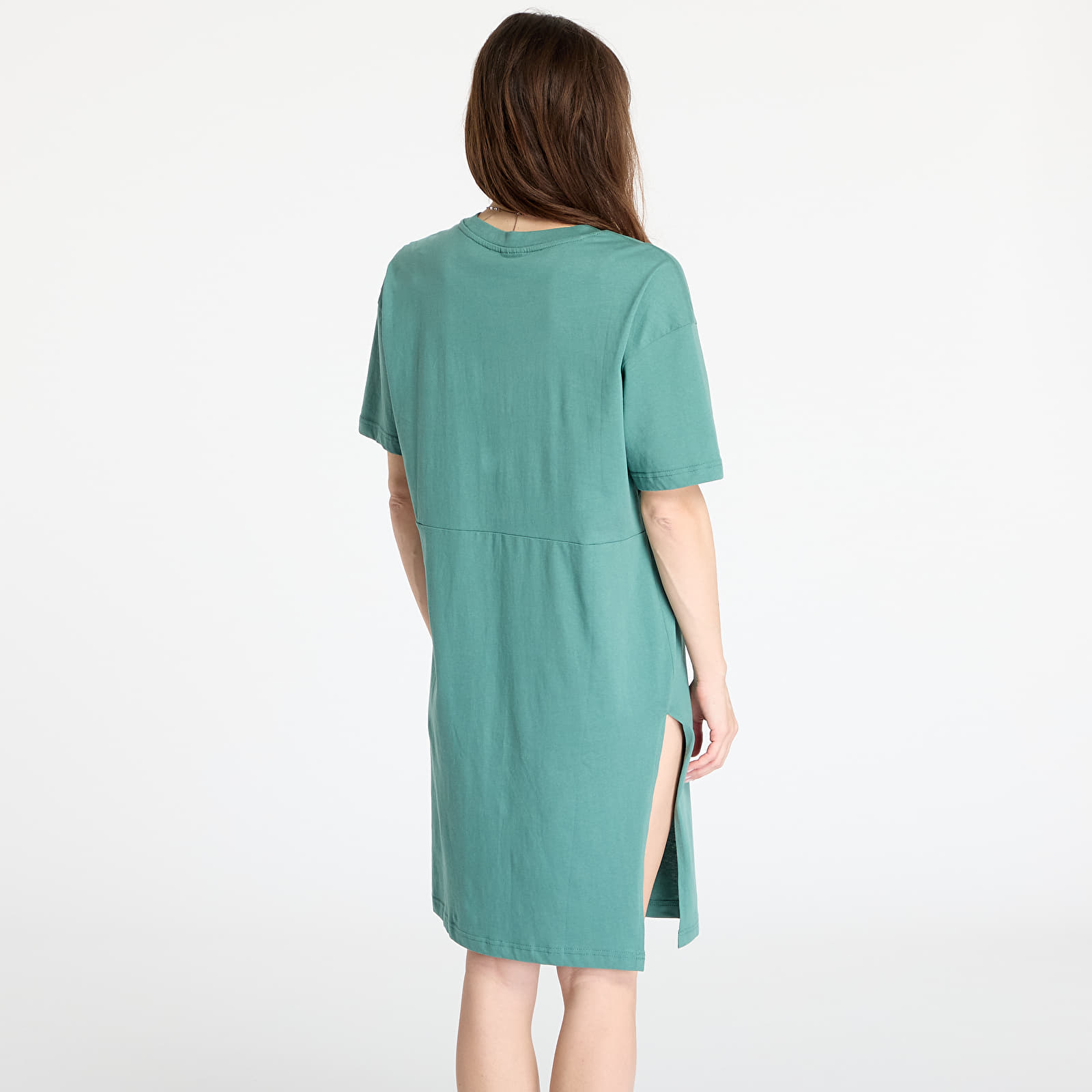 Kleider Urban Classics Ladies Organic Oversized Slit Tee Dress Green
