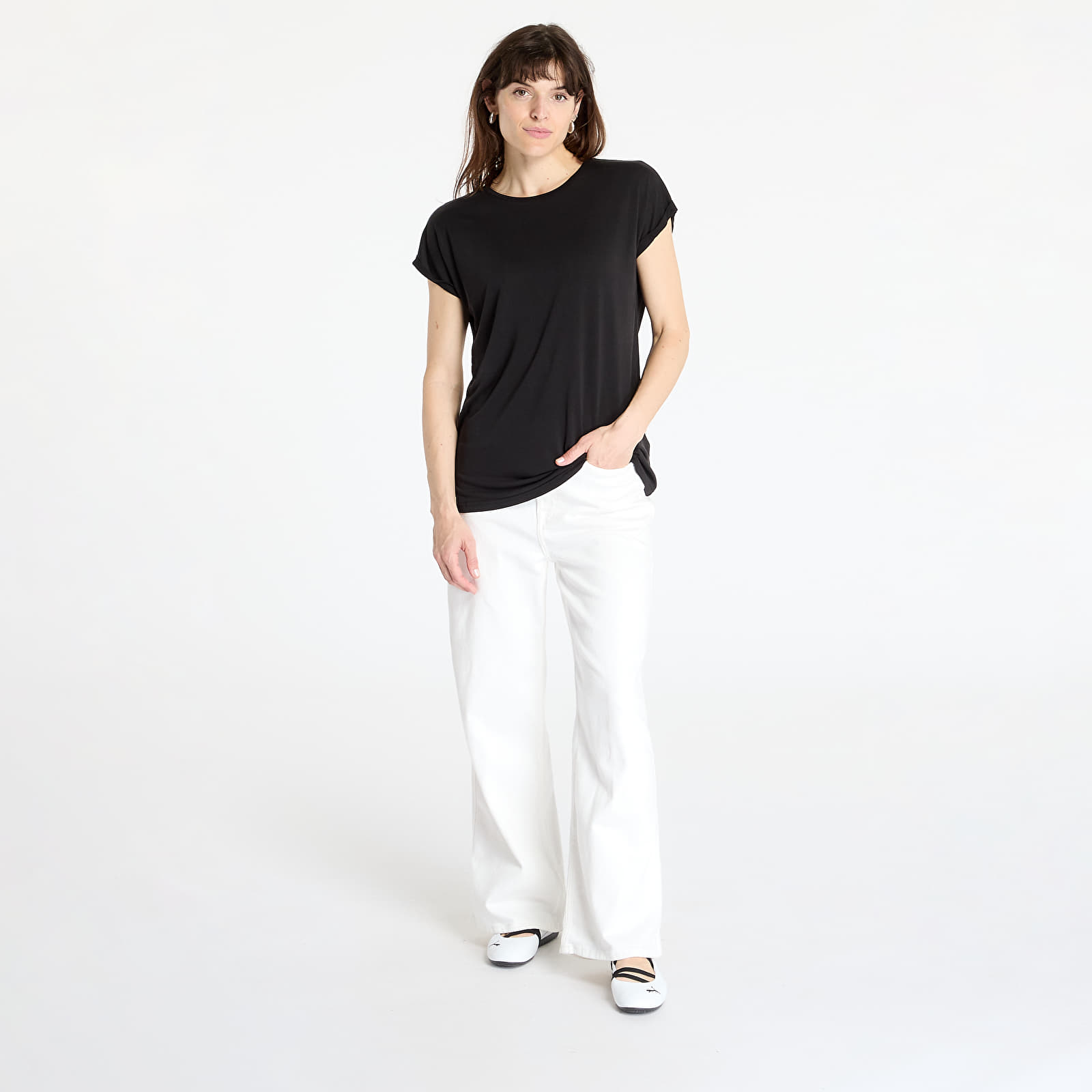 T-shirts Urban Classics Ladies Modal Extended Shoulder Tee Black