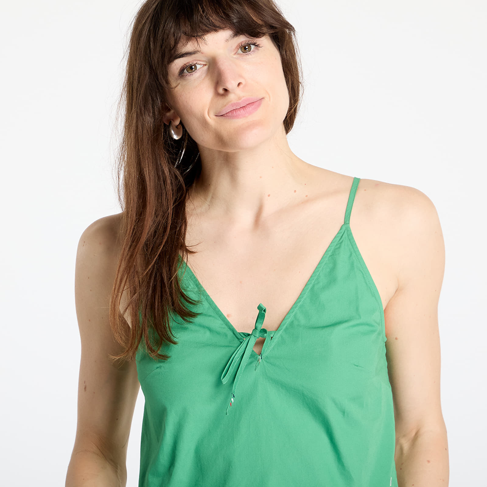 Tank tops TOMMY JEANS Poplin Strappy Top Coastal Green