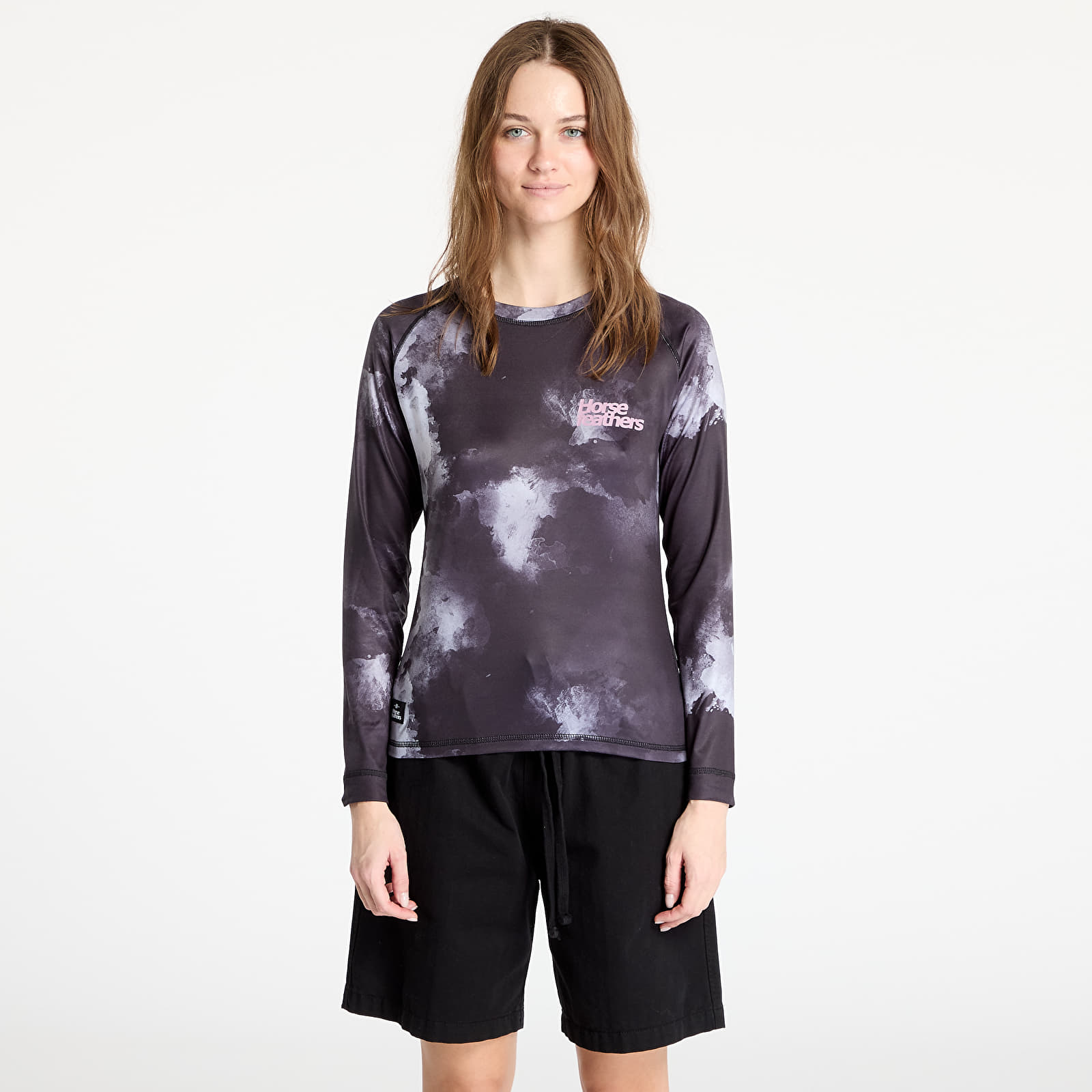 Naiste T-särgid Horsefeathers Deco Long Sleeve Bike Jersey Grayscale