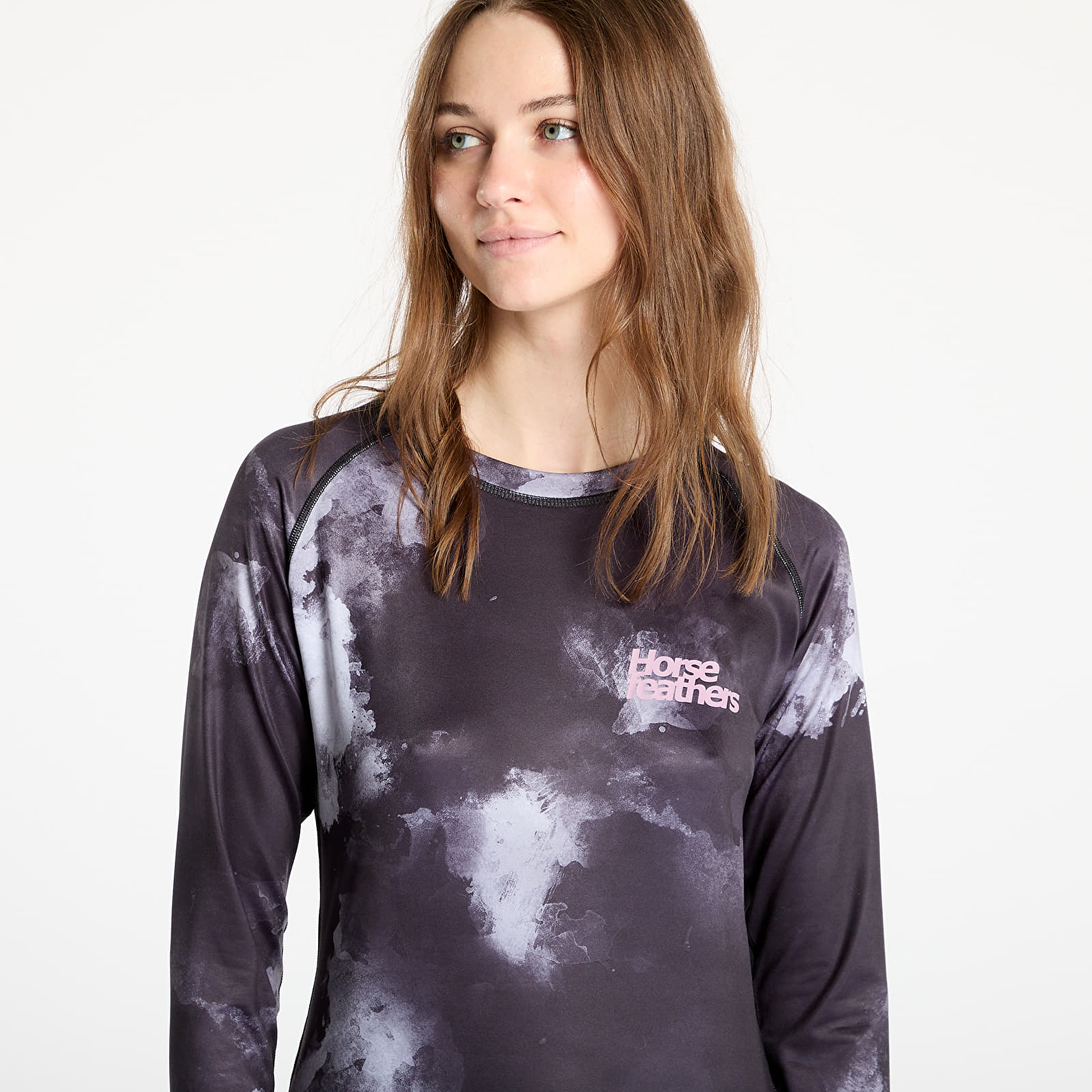 Naiste T-särgid Horsefeathers Deco Long Sleeve Bike Jersey Grayscale