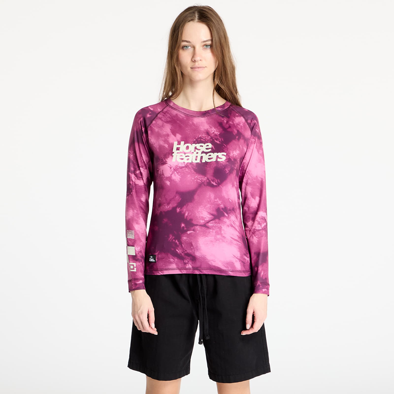 Női pólók  Horsefeathers Deco Long Sleeve Bike Jersey Blackberry Camo