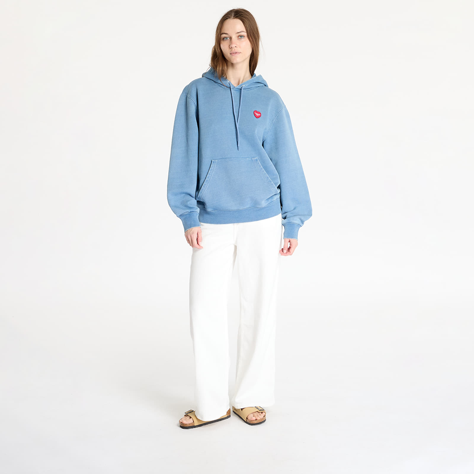 Мъжки потници Carhartt WIP Hooded Ingo Sweat UNISEX Light Blue Garment Dyed