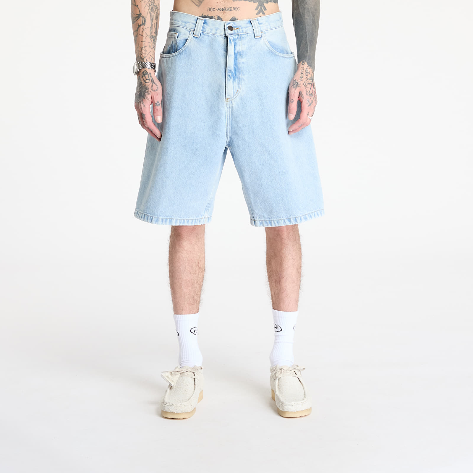 Men's shorts Carhartt WIP Brandon Short Blue Heavy Stone Bleached