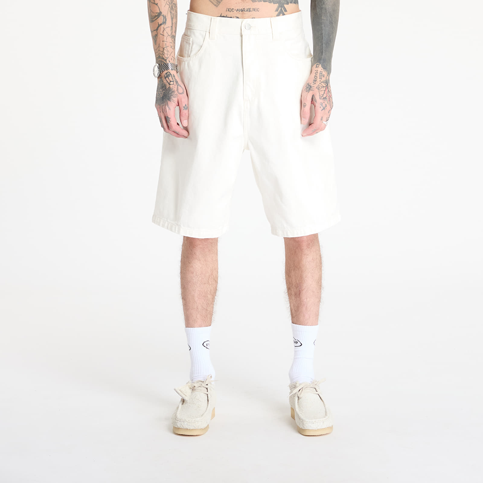 Men's shorts Carhartt WIP Brandon Short White Rinsed