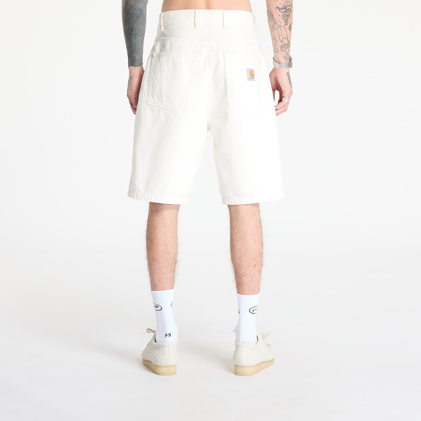 Men's shorts Carhartt WIP Brandon Short White Rinsed