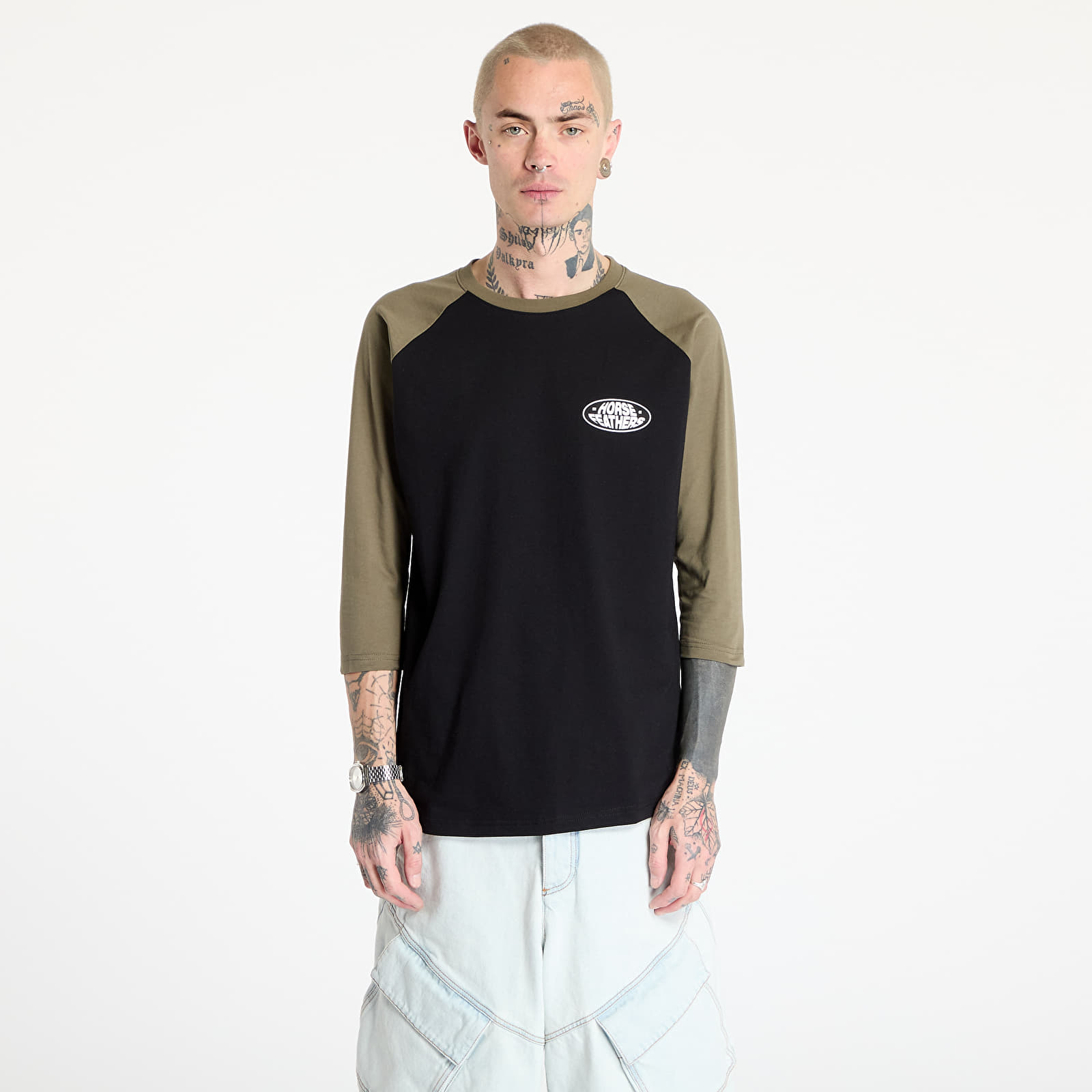 Men's T-shirts Horsefeathers Dynamo Raglan T-Shirt Black/ Burnt Olive