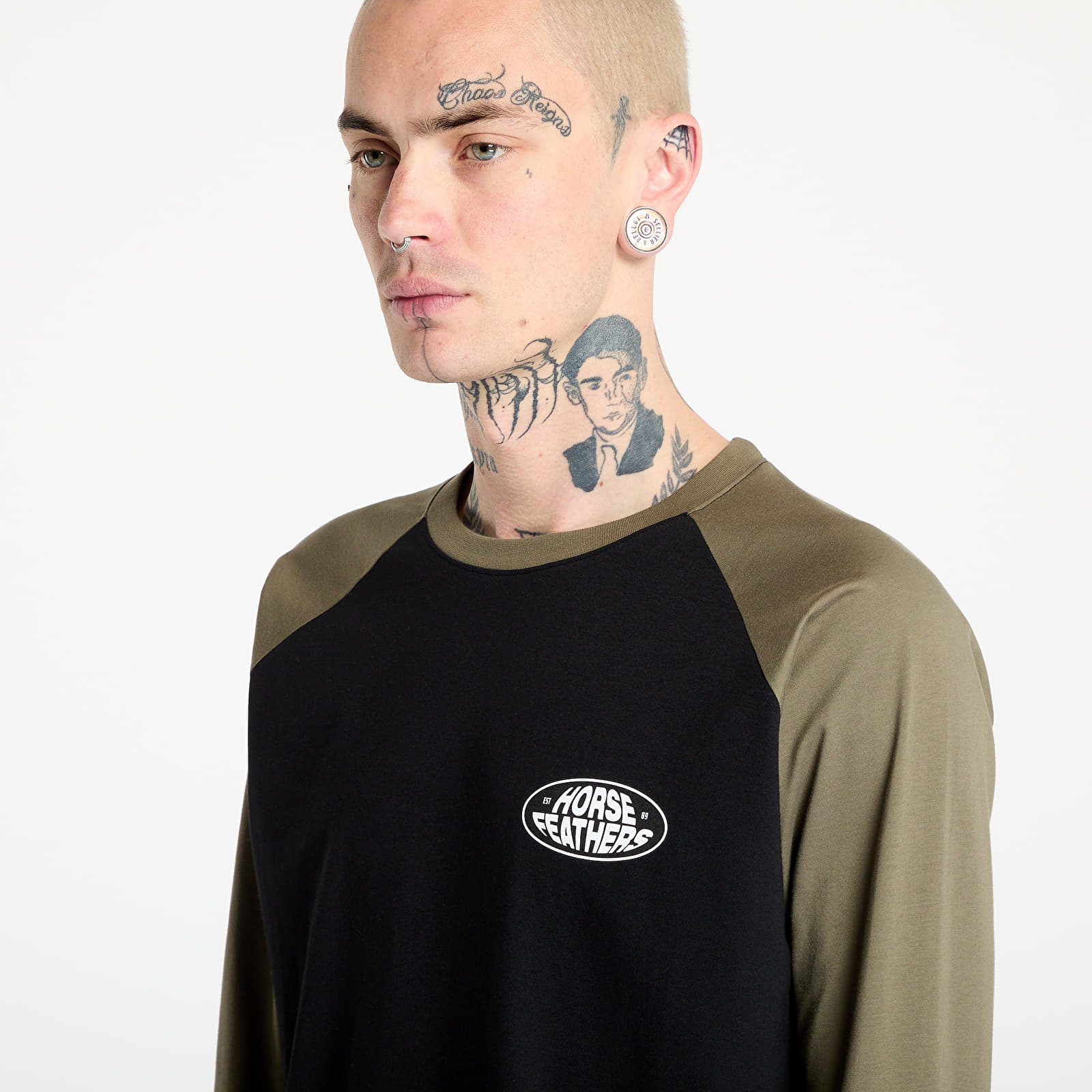 Men's T-shirts Horsefeathers Dynamo Raglan T-Shirt Black/ Burnt Olive