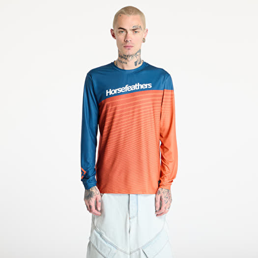 Dres Horsefeathers Quantum Ls Bike Jersey Petrol/ Burnt Orange