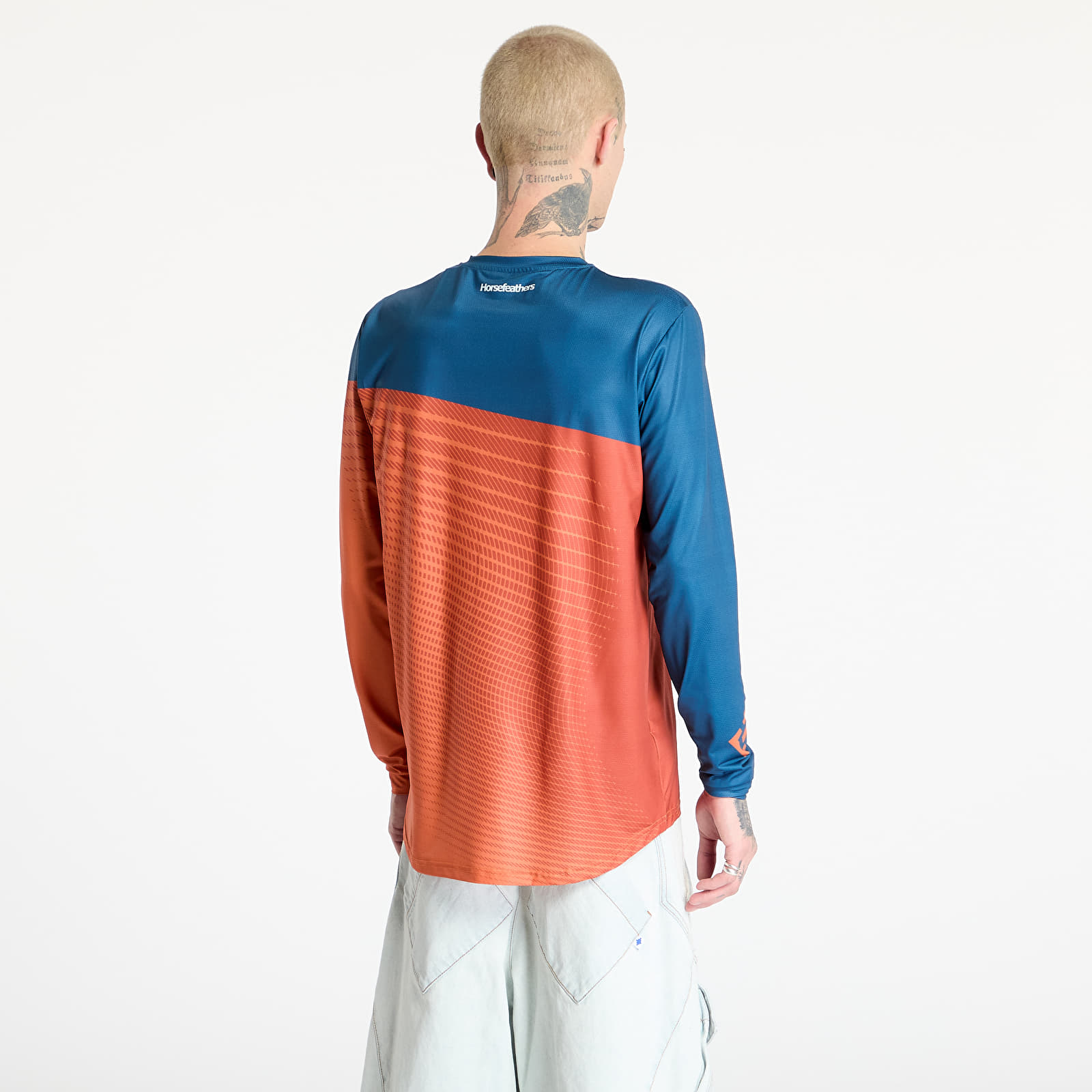 Trikood Horsefeathers Quantum Ls Bike Jersey Petrol/ Burnt Orange
