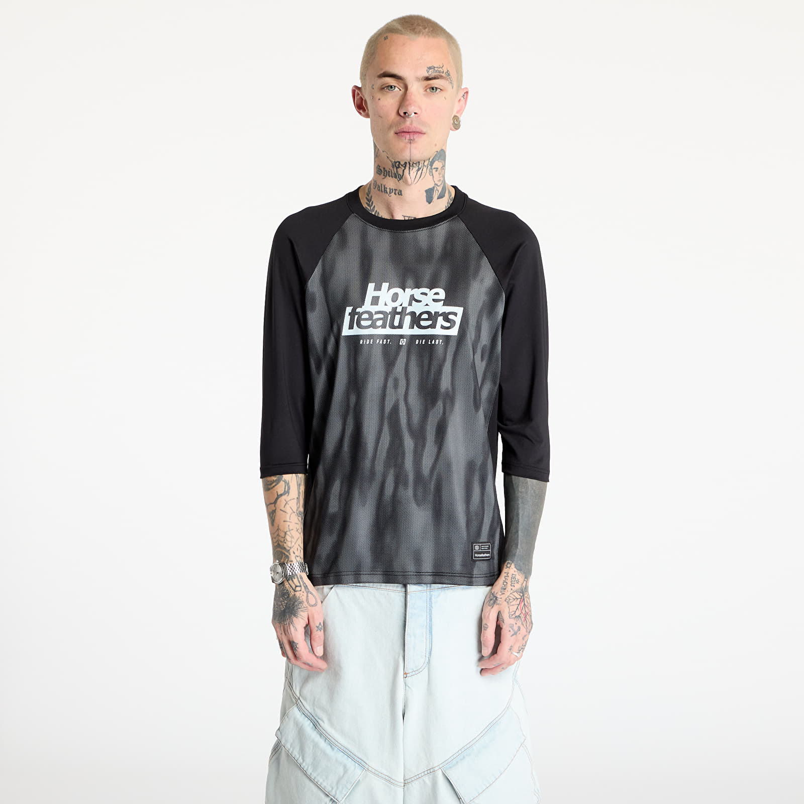 Trikood Horsefeathers Spike 3/ 4 Bike Jersey Halftone/ Black