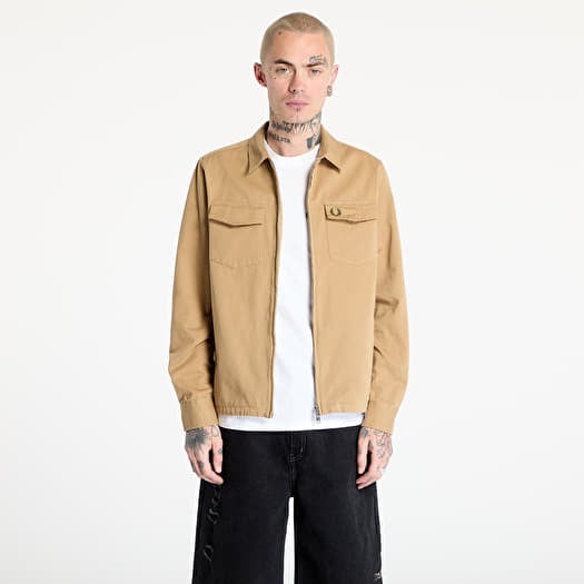 Koszula FRED PERRY Twill Zip-Through Overshirt Warm Stone