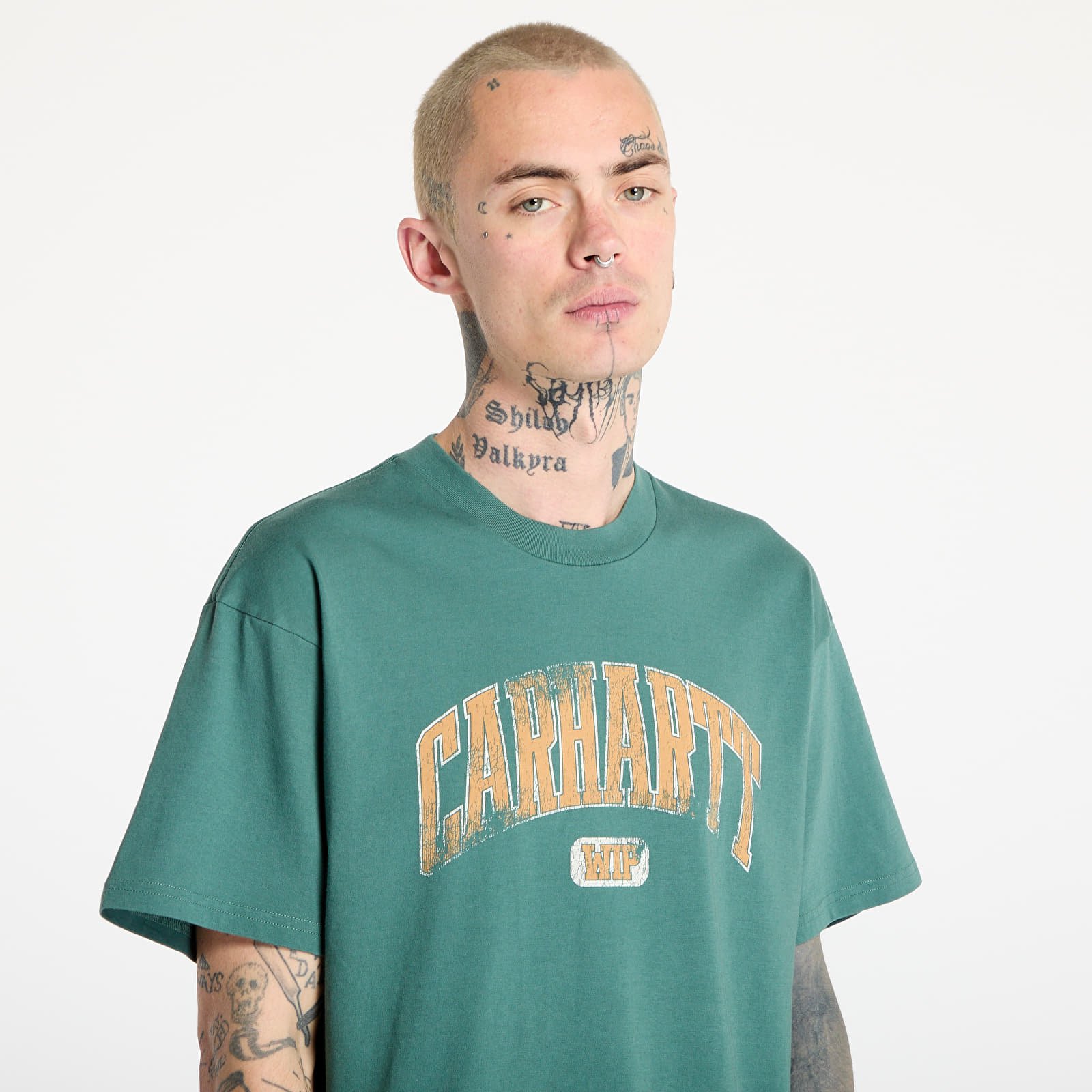 Camisetas hombre Carhartt WIP Short Sleeve Lecture T-Shirt UNISEX Silver Pine
