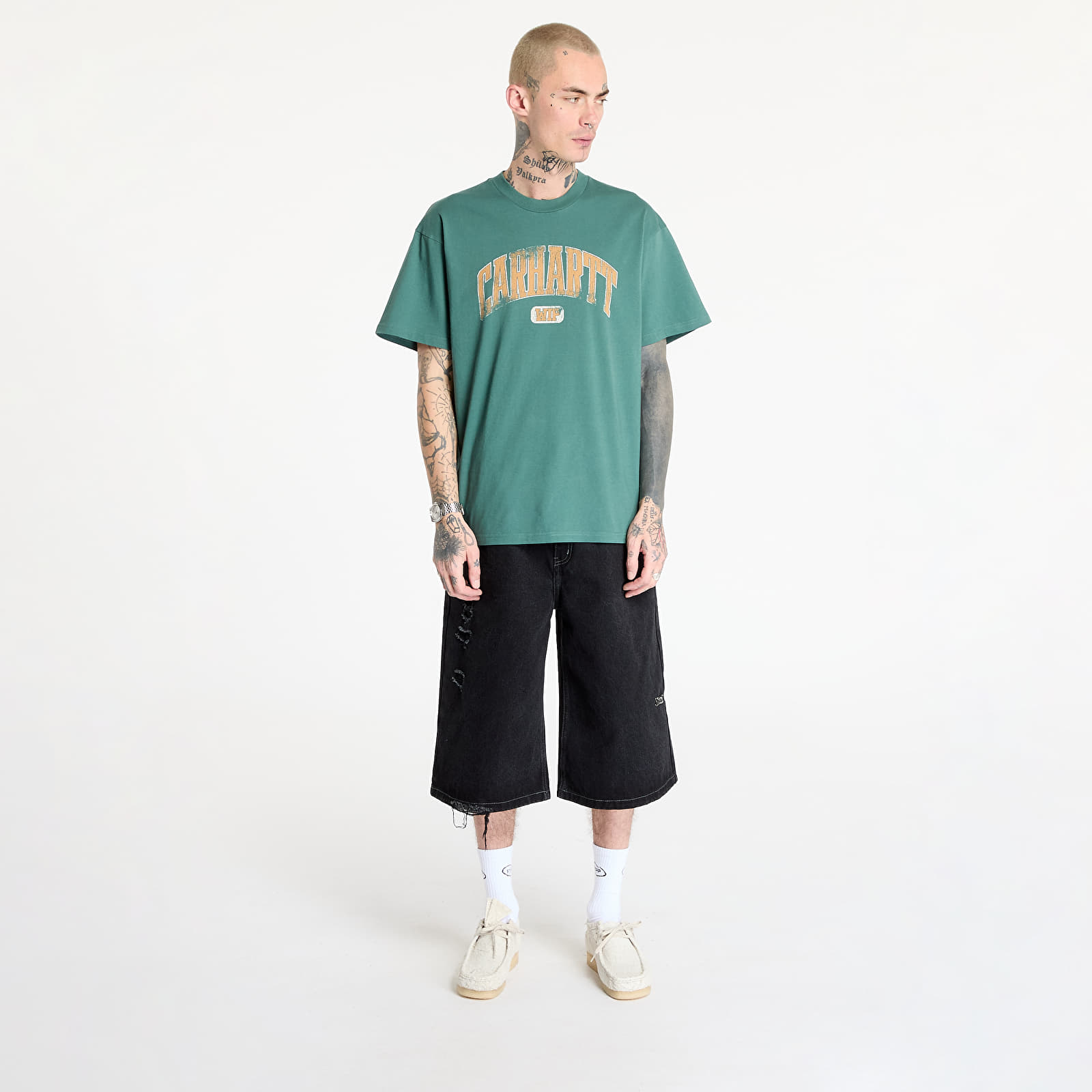 Camisetas hombre Carhartt WIP Short Sleeve Lecture T-Shirt UNISEX Silver Pine