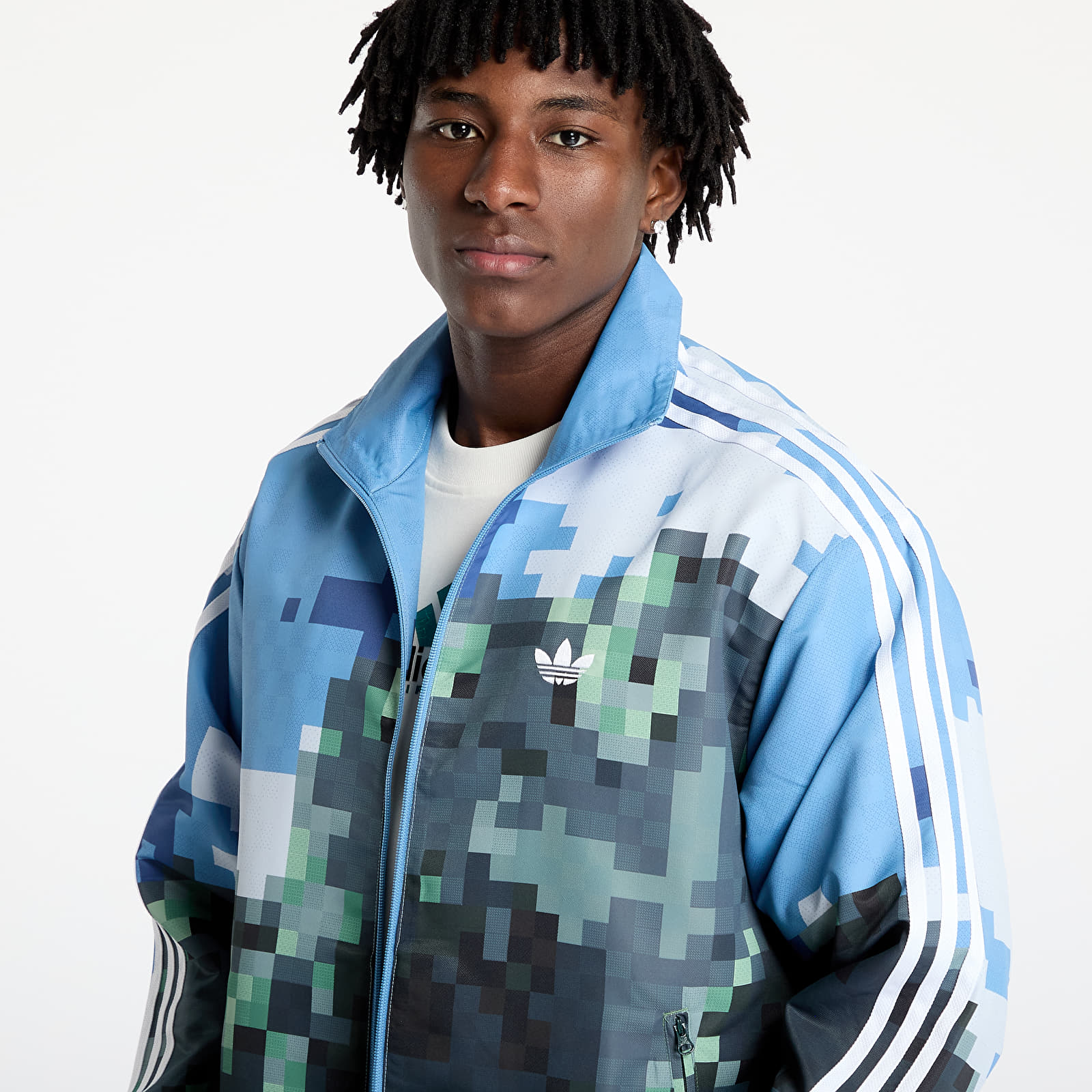 Herrenjacken adidas x Minecraft Tracktop Blue/ Hazy Blue/ Magic Lime
