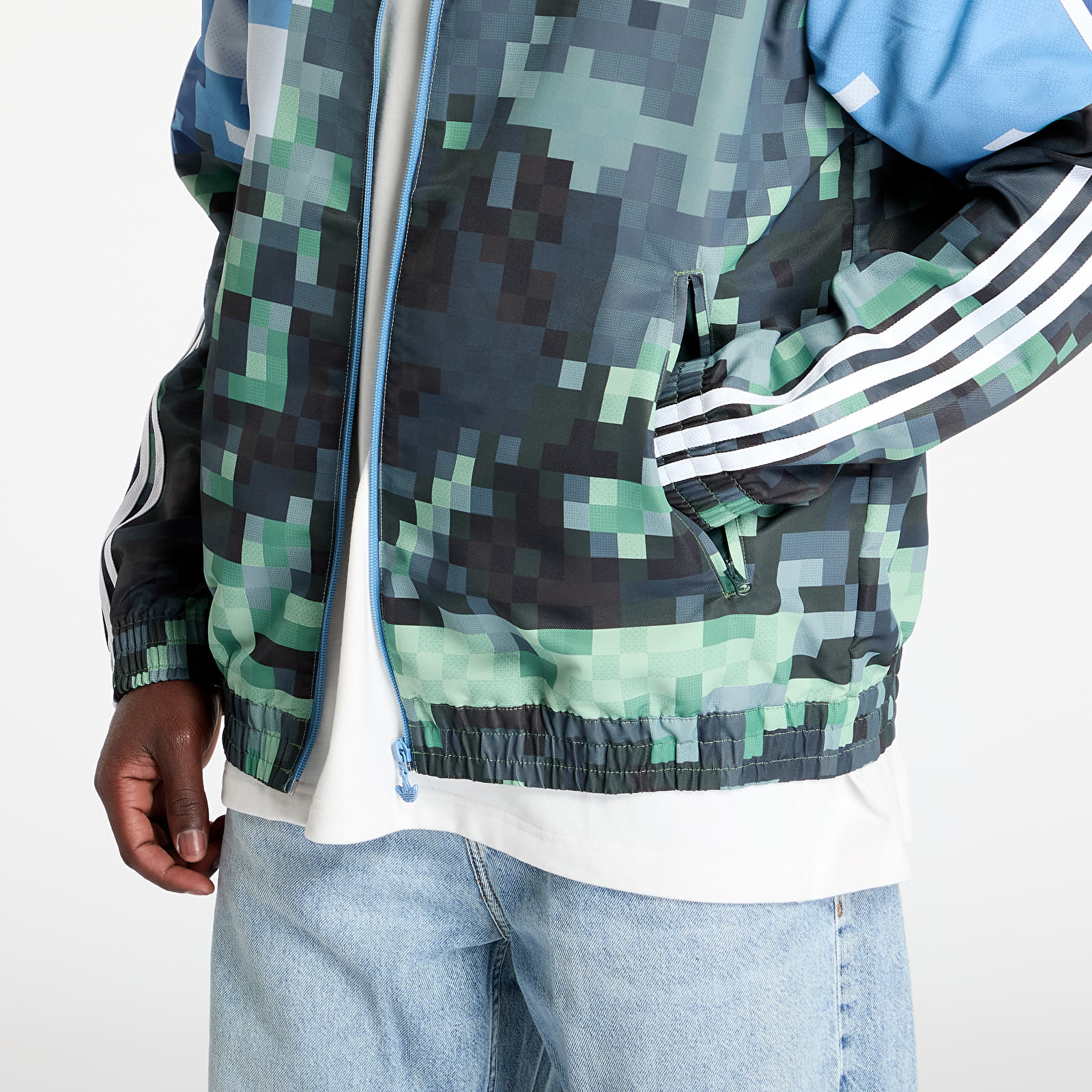 Herrenjacken adidas x Minecraft Tracktop Blue/ Hazy Blue/ Magic Lime