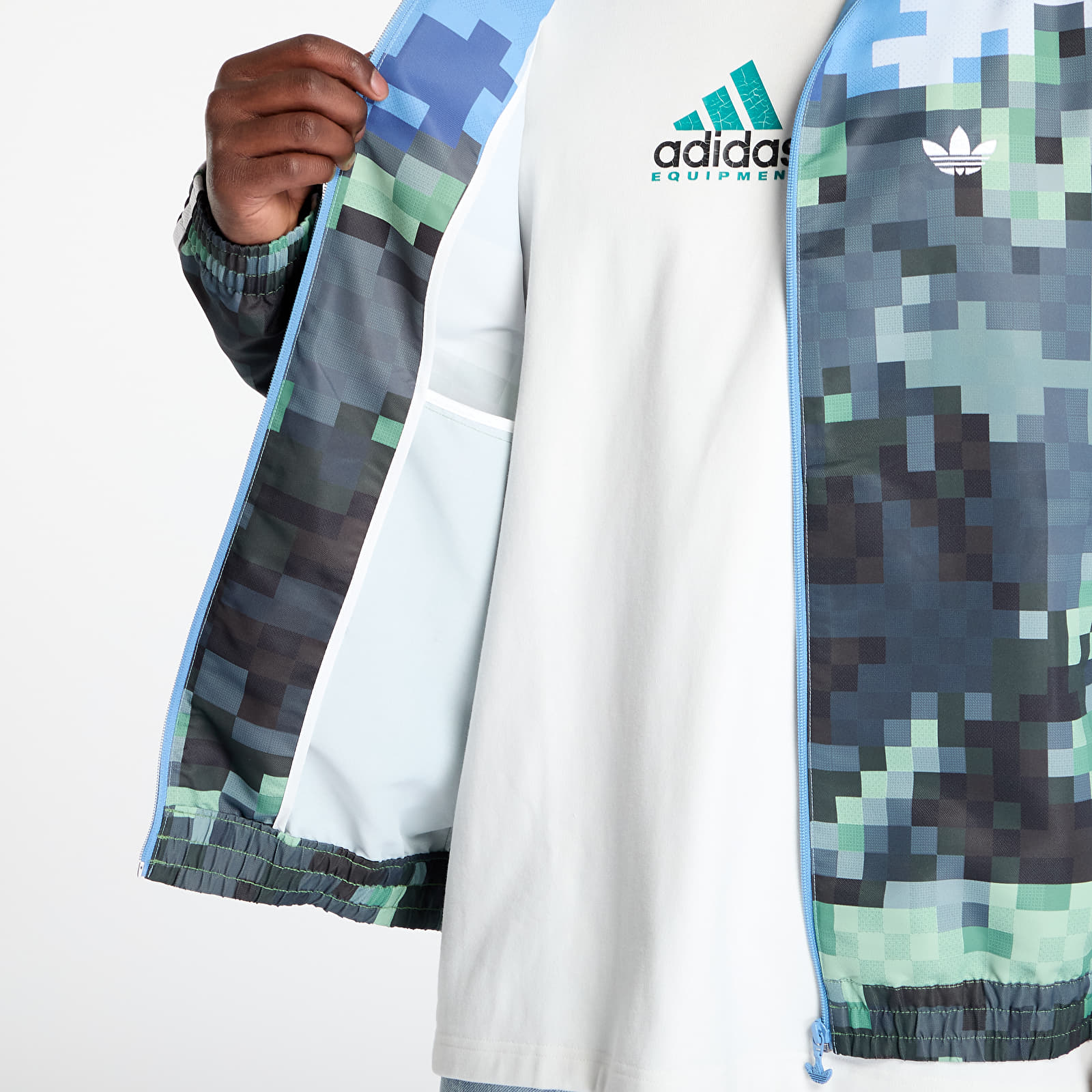 Herrenjacken adidas x Minecraft Tracktop Blue/ Hazy Blue/ Magic Lime