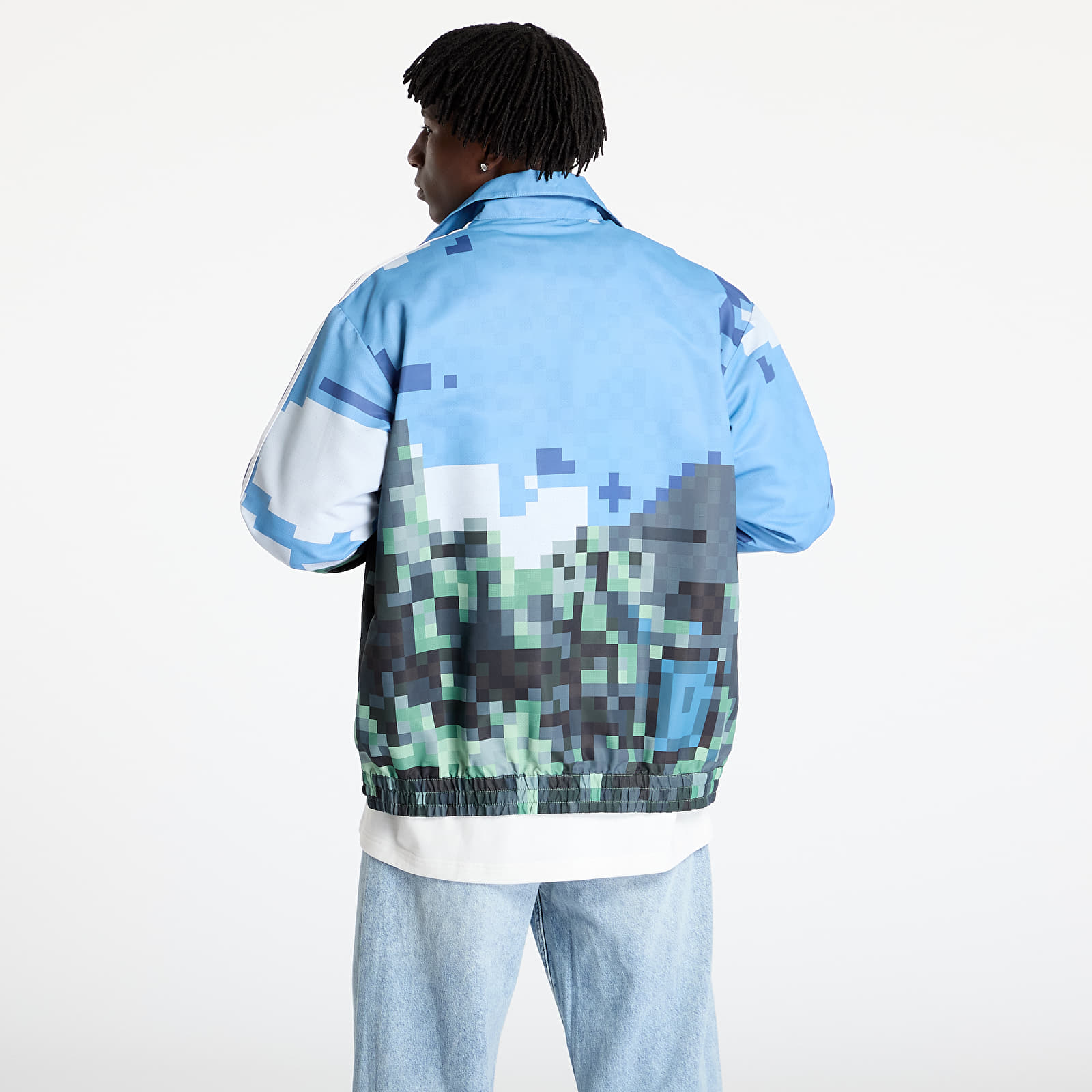 Herrenjacken adidas x Minecraft Tracktop Blue/ Hazy Blue/ Magic Lime
