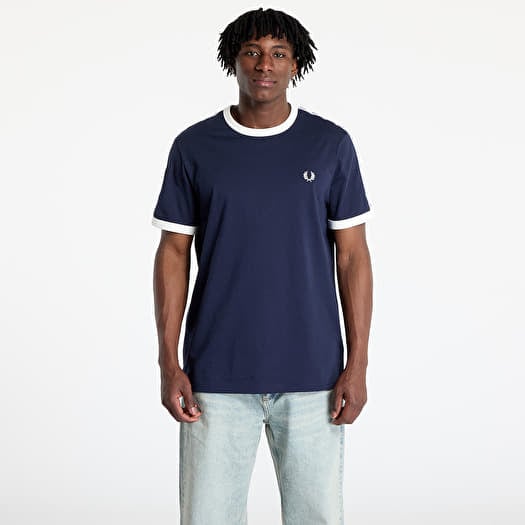 T-shirt FRED PERRY Taped Ringer T-Shirt Carbon Blue