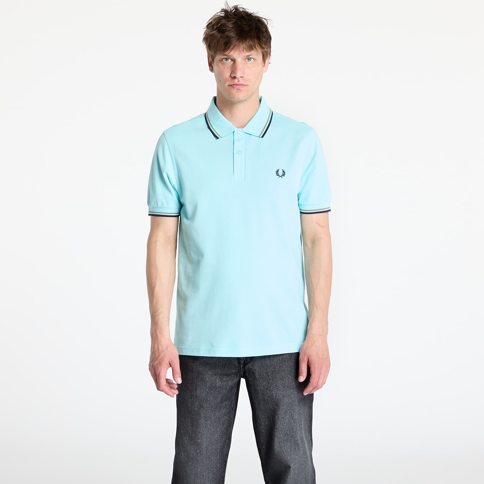 Camisetas FRED PERRY Twin Tipped Shirt Mint Blue/ Olive Mint/ French Navy