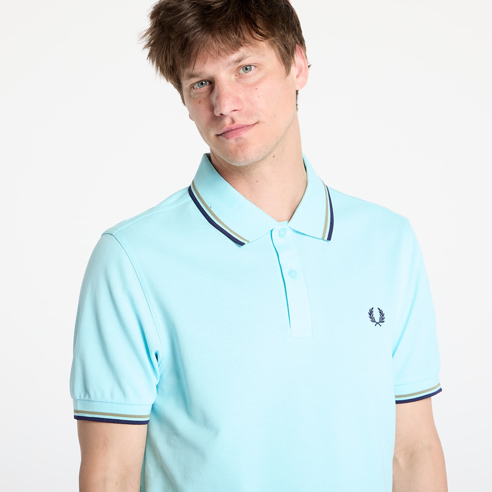 Camisetas FRED PERRY Twin Tipped Shirt Mint Blue/ Olive Mint/ French Navy