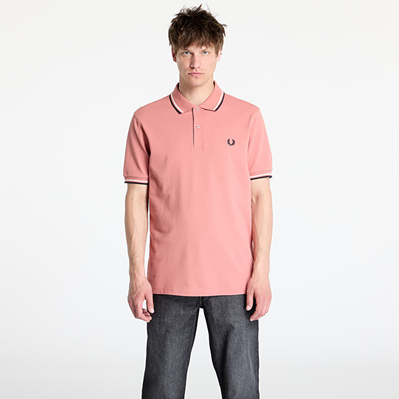 FRED PERRY Twin Tipped Shirt Putty Pink/ Ecru/ Navy