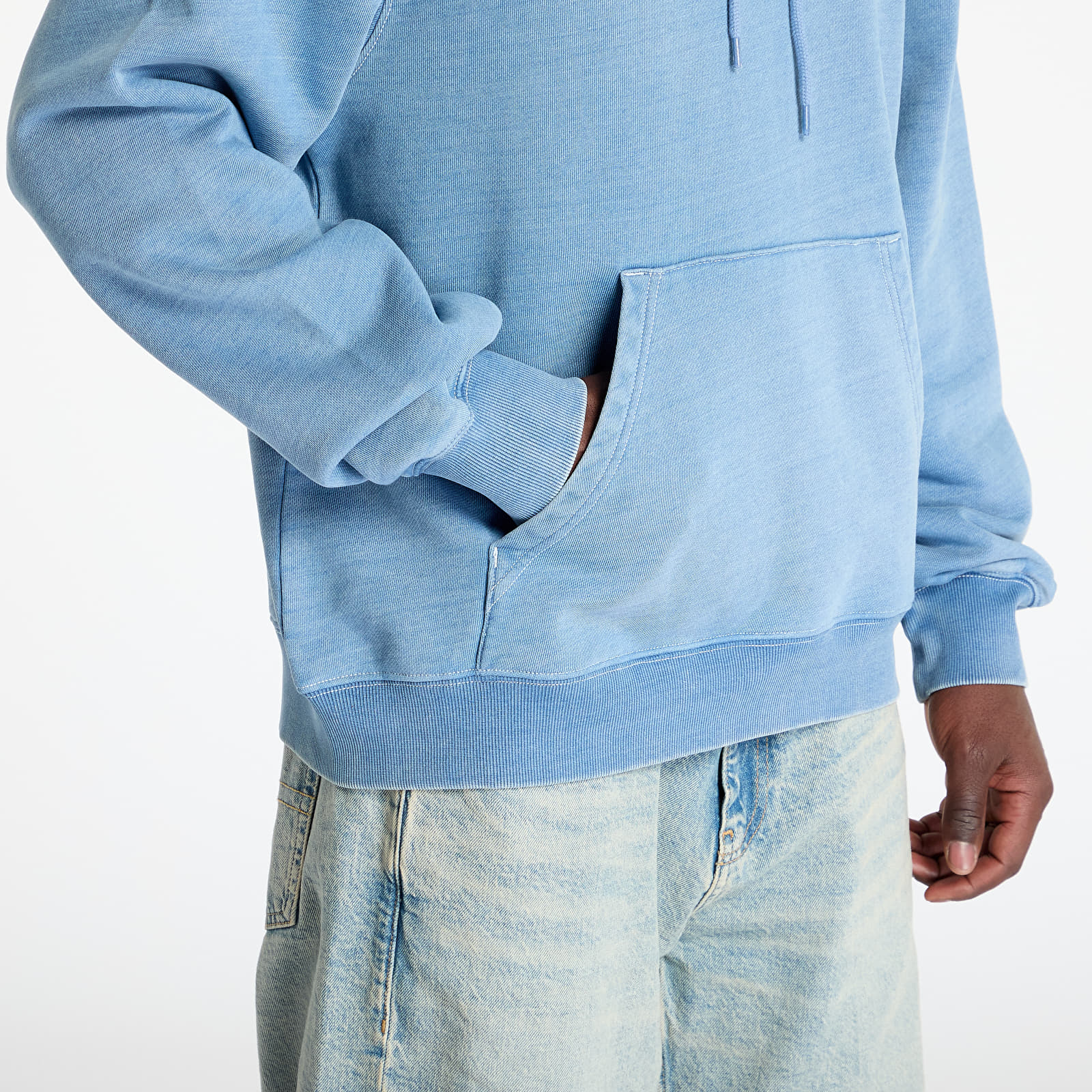 Мъжки потници Carhartt WIP Hooded Ingo Sweat UNISEX Light Blue Garment Dyed