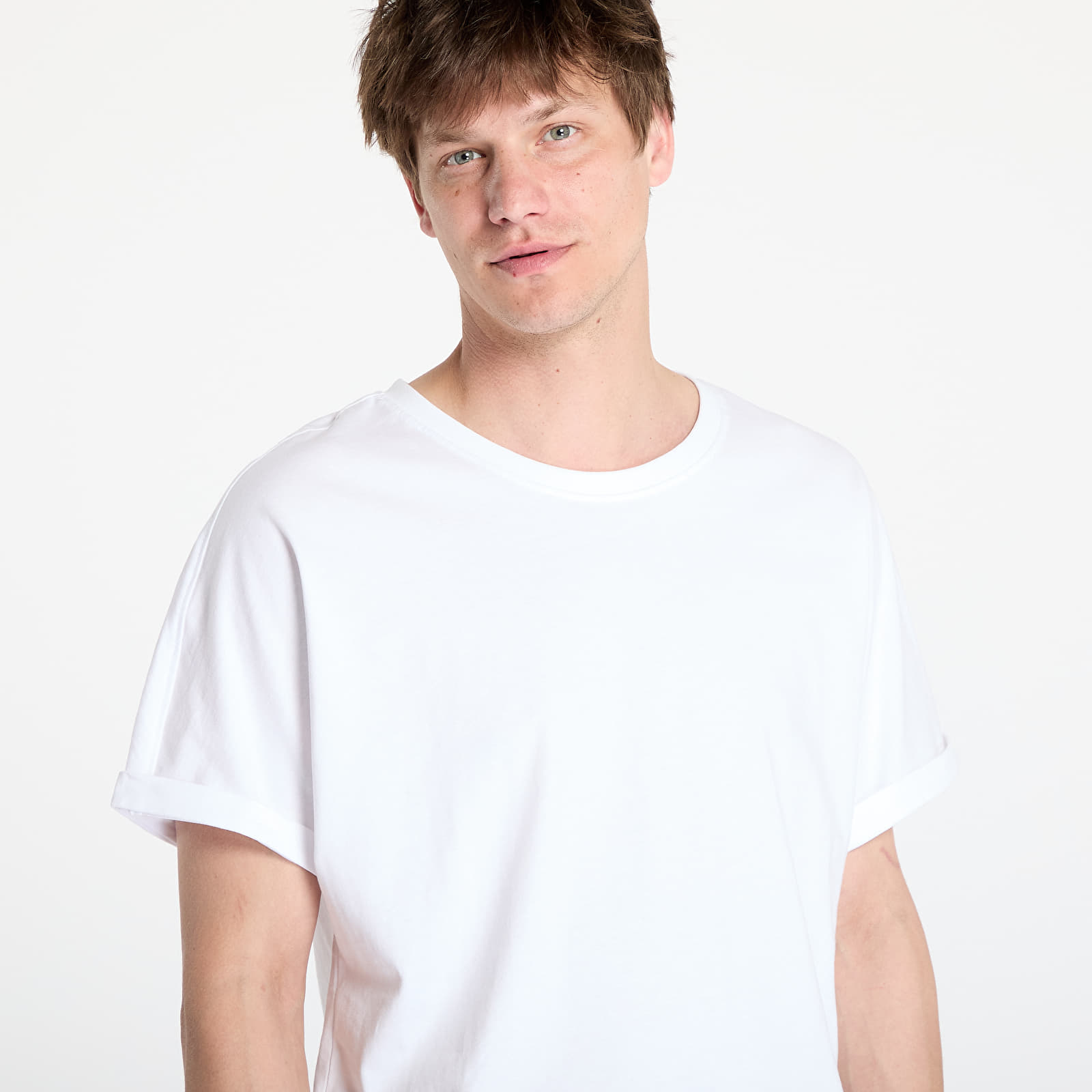 Pólók Urban Classics Long Shaped Turnup White