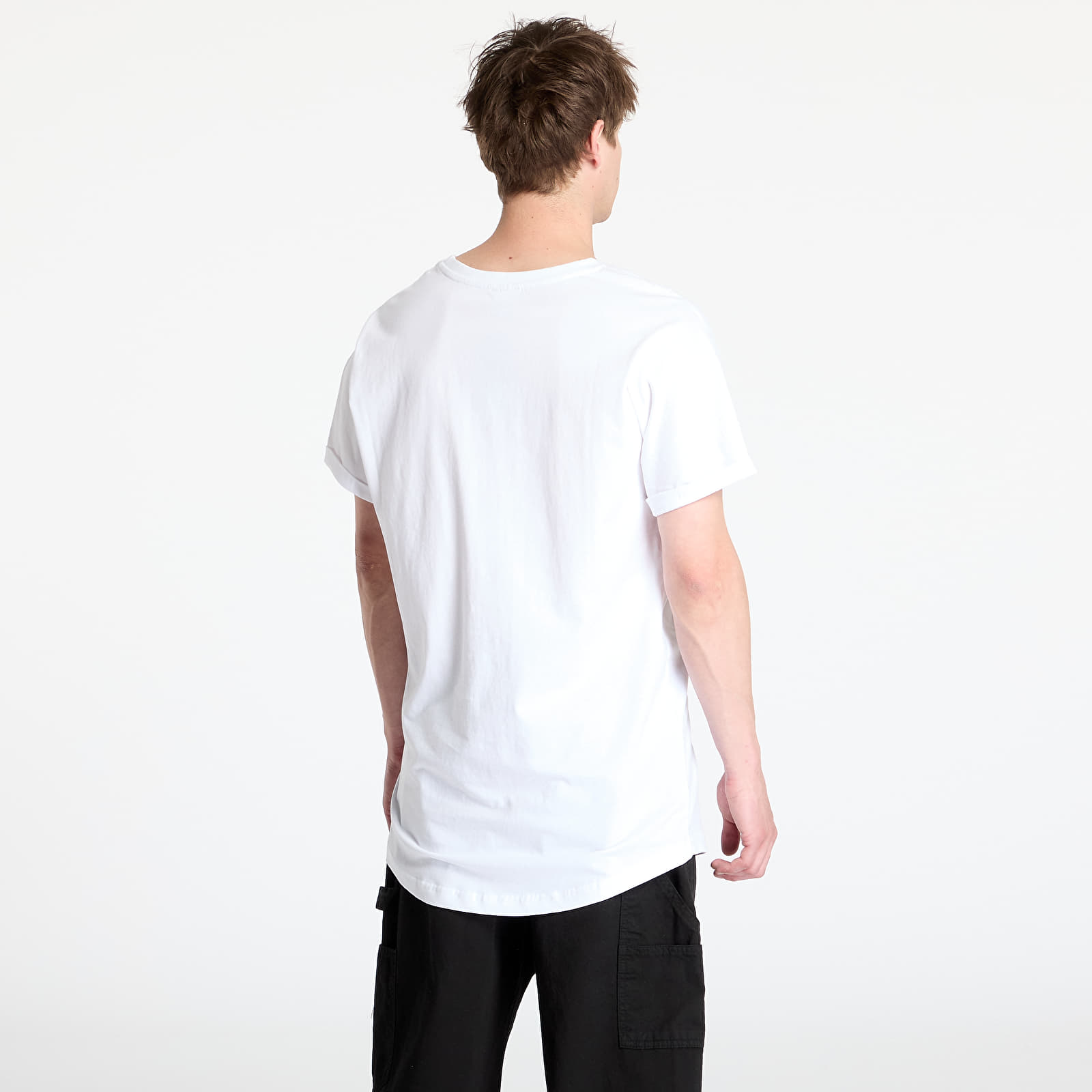 Pólók Urban Classics Long Shaped Turnup White