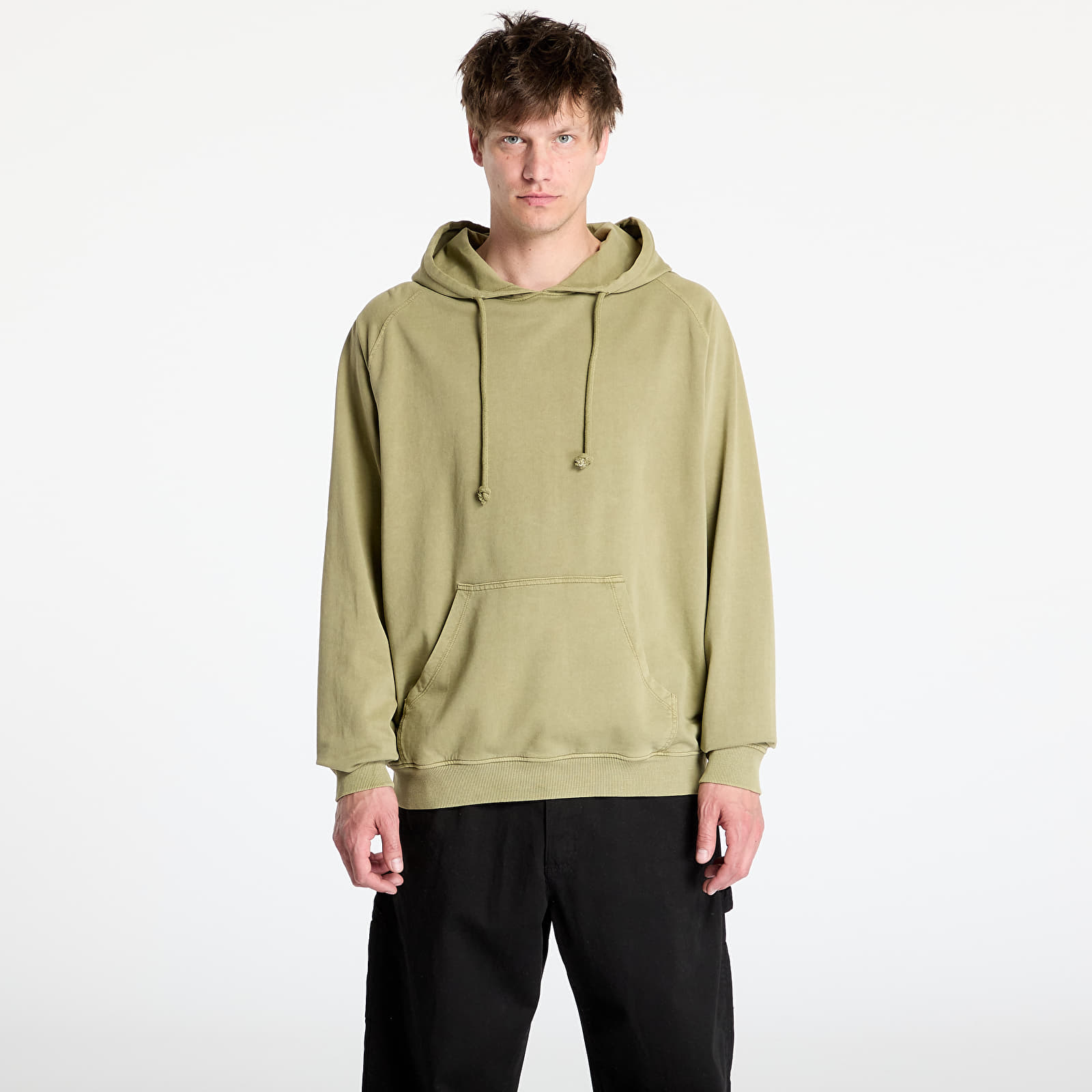 Mikiny Urban Classics Overdyed Hoody Green