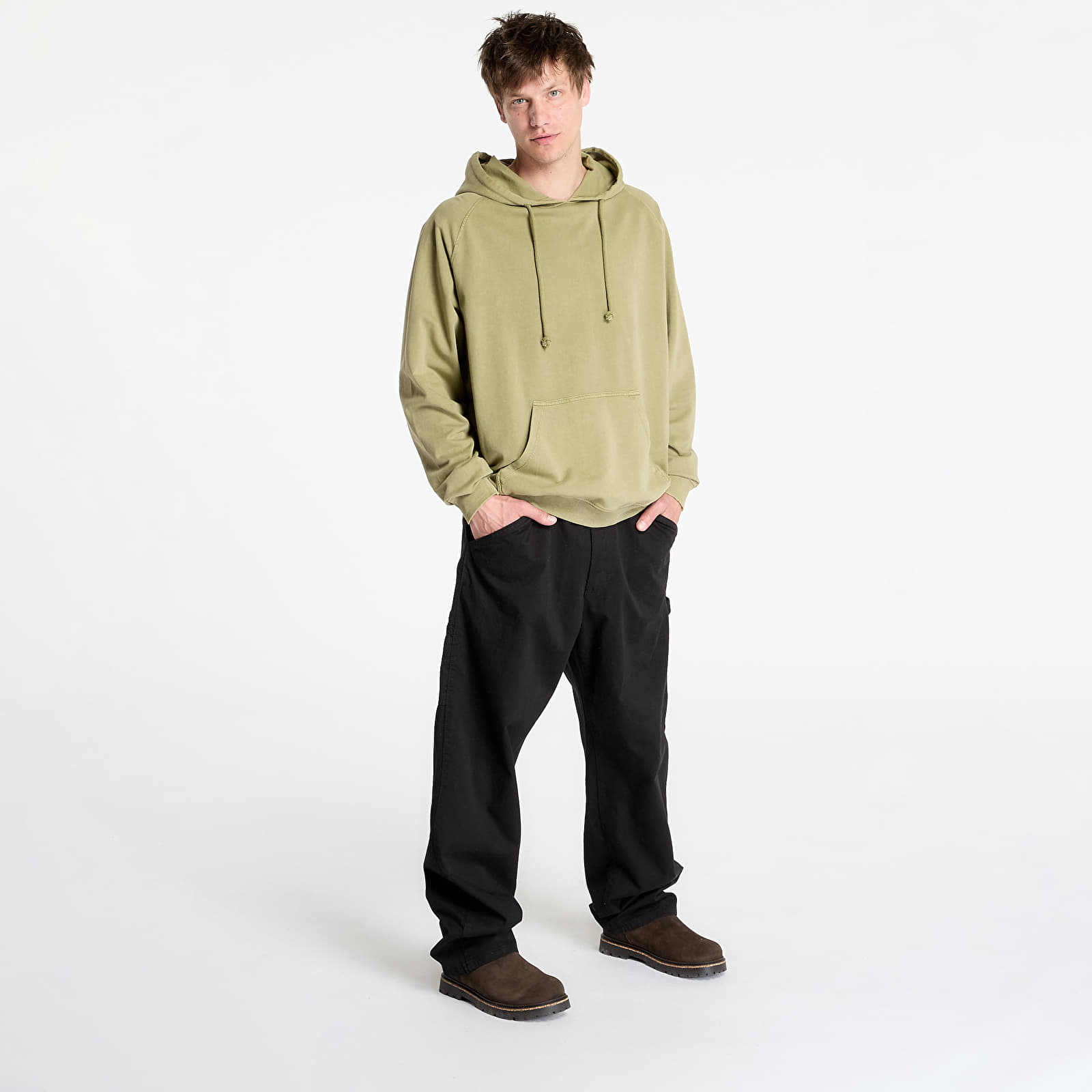Mikiny Urban Classics Overdyed Hoody Green