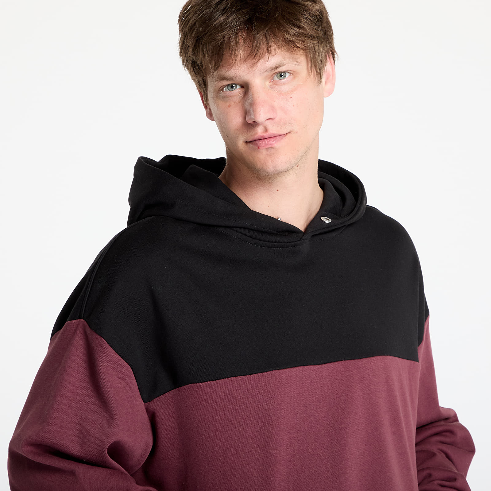 Bluzy Urban Classics Upper Block Hoody Red / Black