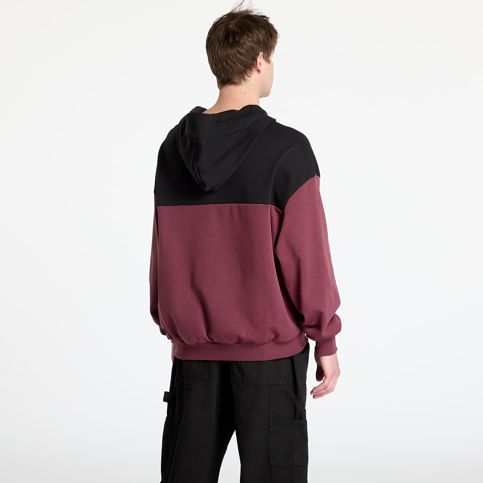 Bluzy Urban Classics Upper Block Hoody Red / Black